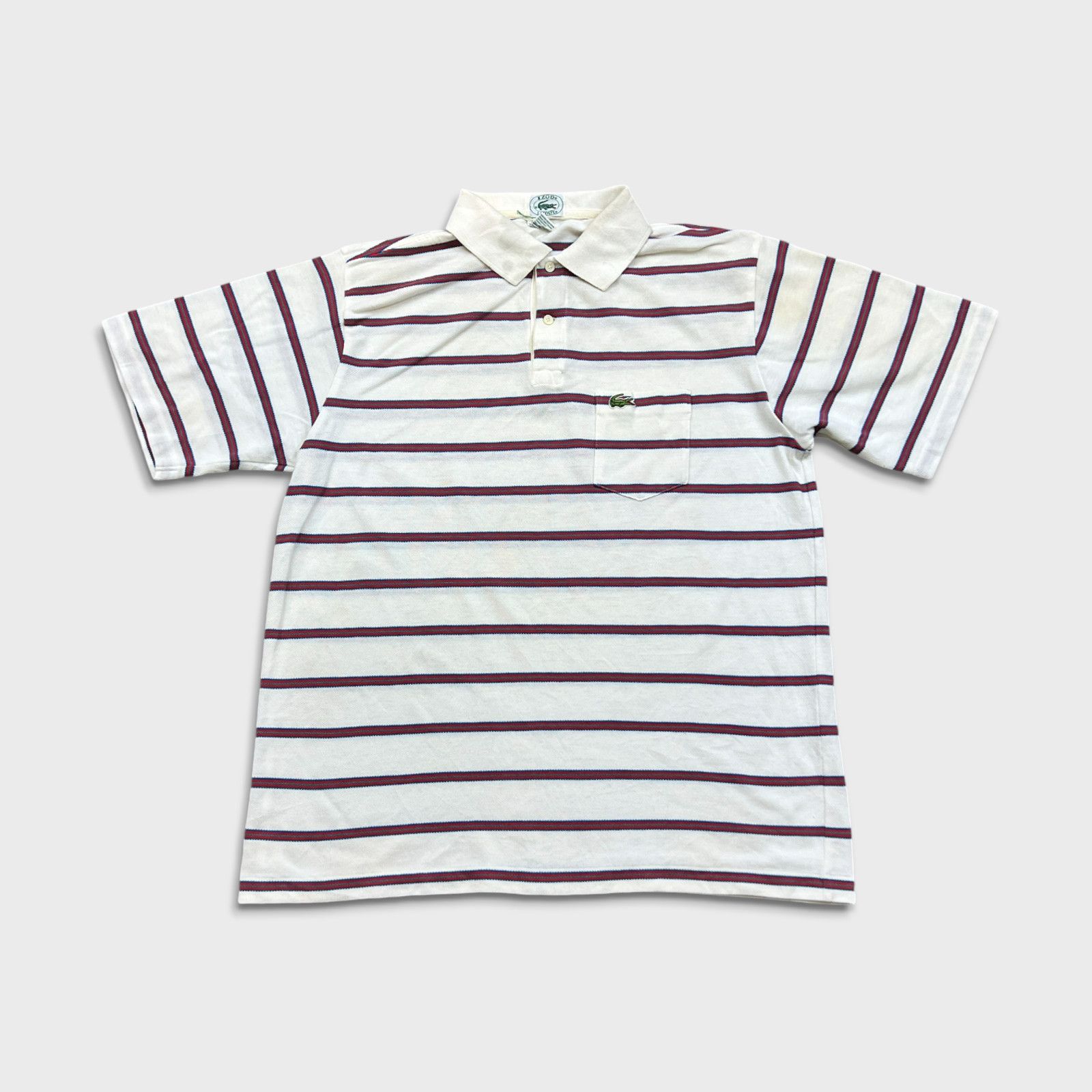 Izod × Lacoste × Vintage Vintage 80s Izod Lacoste Polo Shirt XL Striped Casual Preppy Size US XL / EU 56 / 4 - 1 Thumbnail