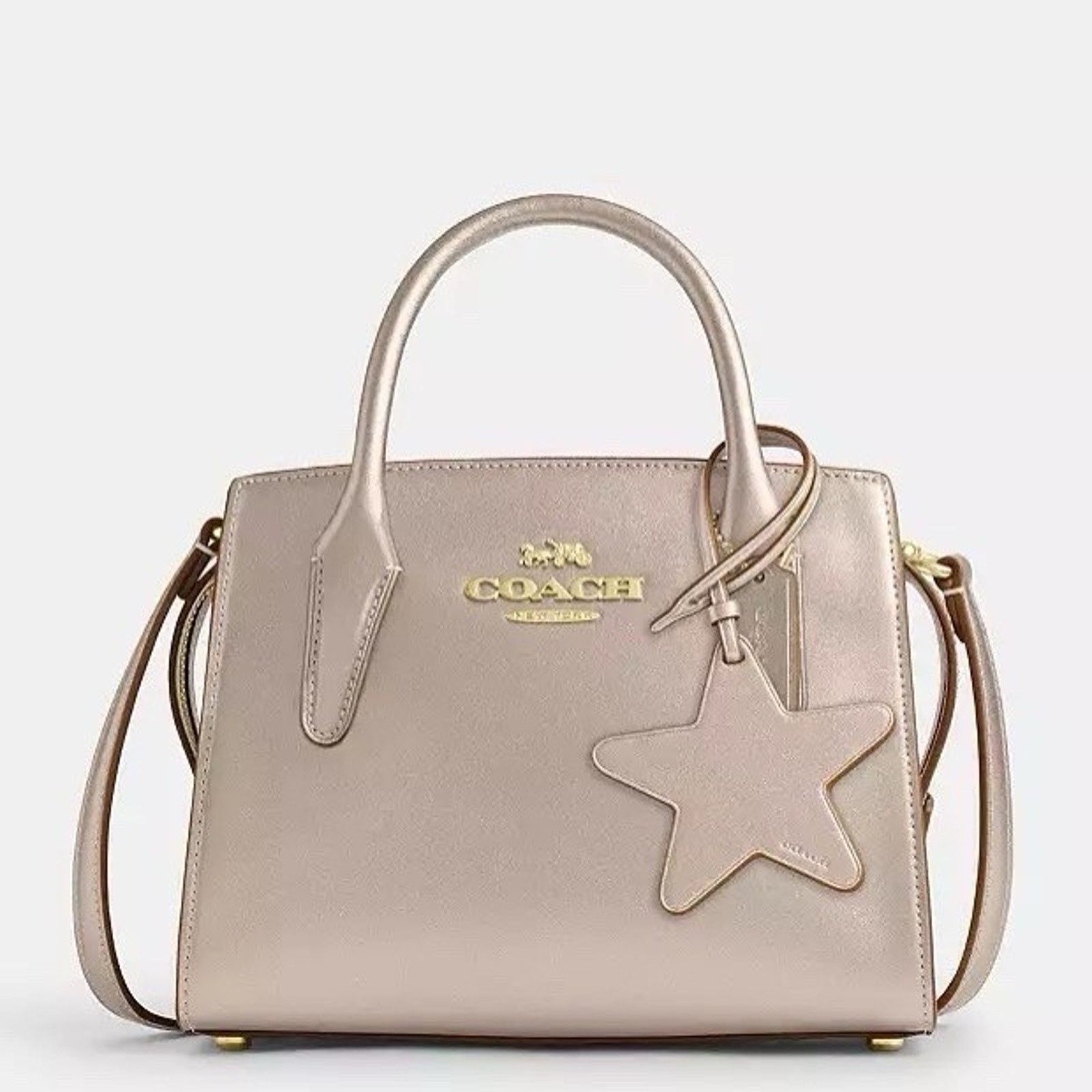 Coach NWT COACH Andrea Carryall Bag CW024 Gold/Light Champagne Size ONE SIZE - 3 Thumbnail