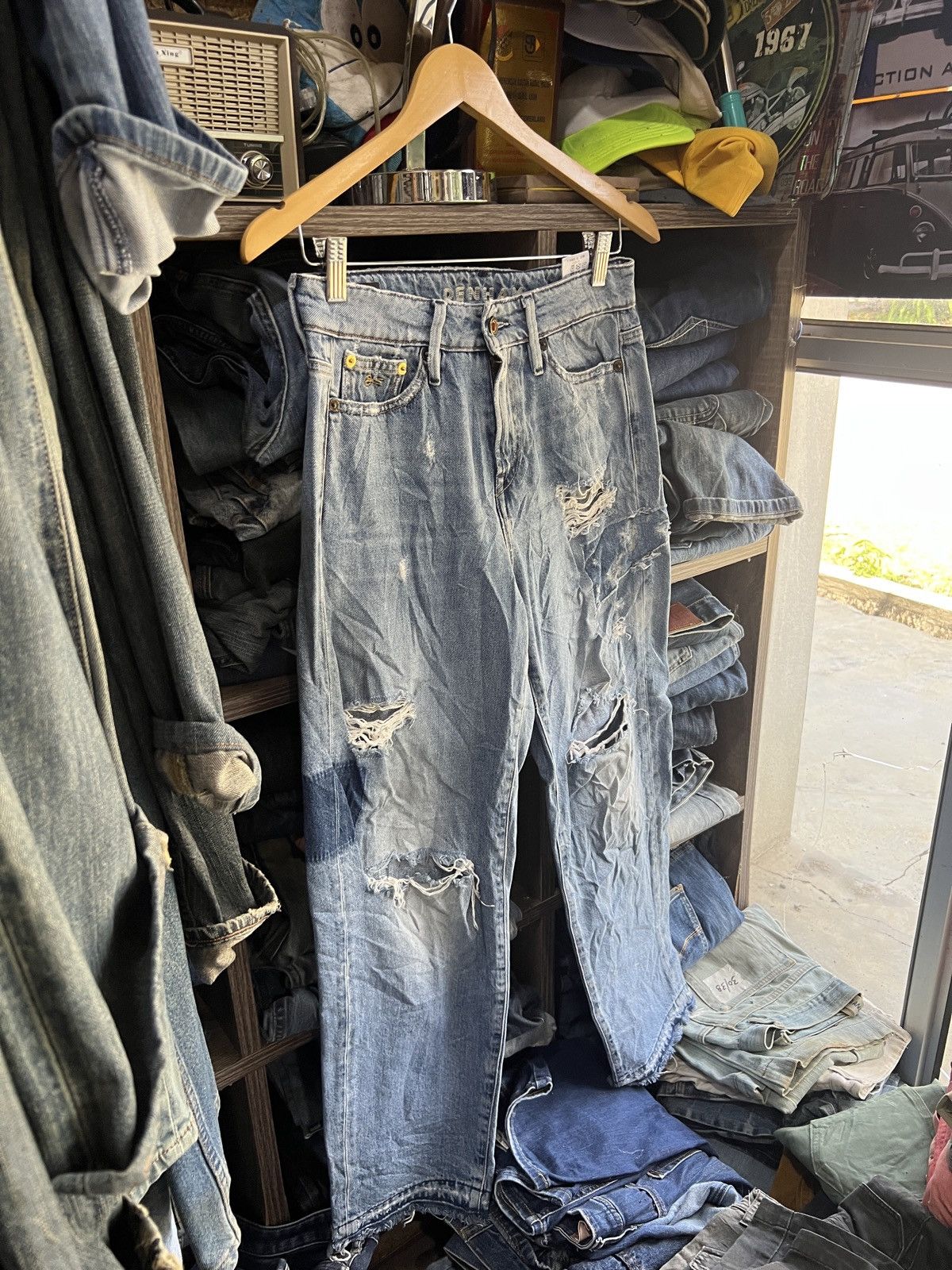 DENHAM 🔥Denham Alex Wide Leg Fit Distressed Denim Size US 28 / EU 44 - 3 Thumbnail