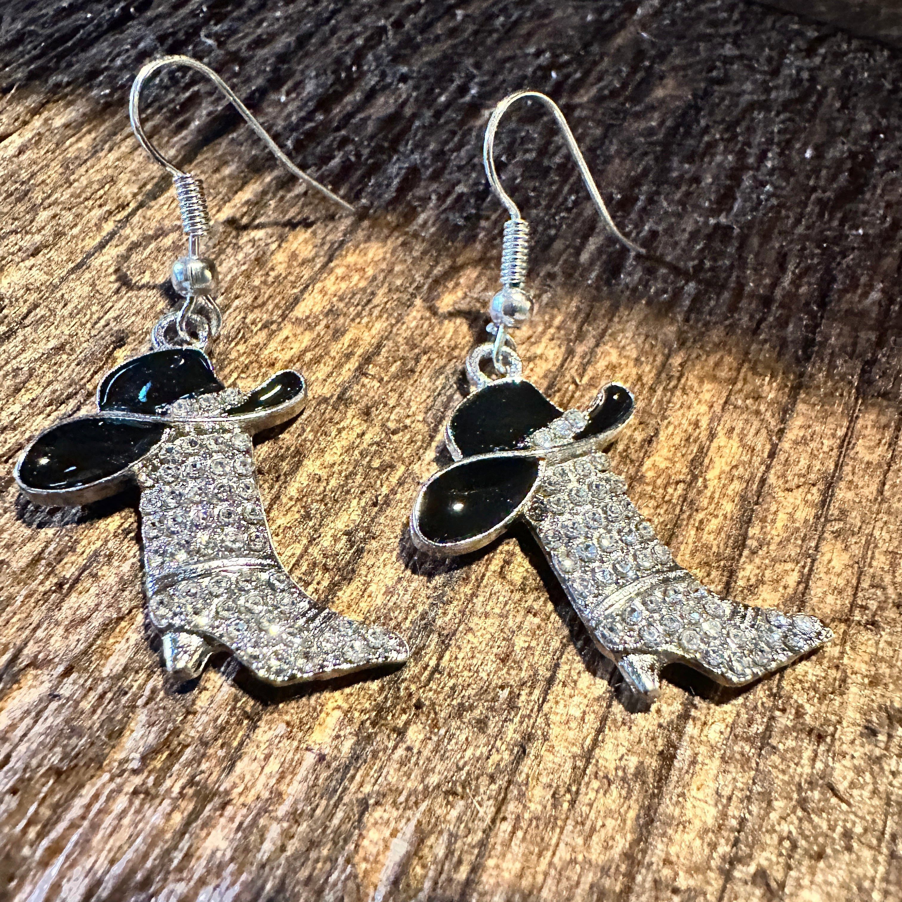 Other Boho Hippie Western Cowgirl Boot Sparkling Silver Drop Wire Size ONE SIZE - 5 Thumbnail