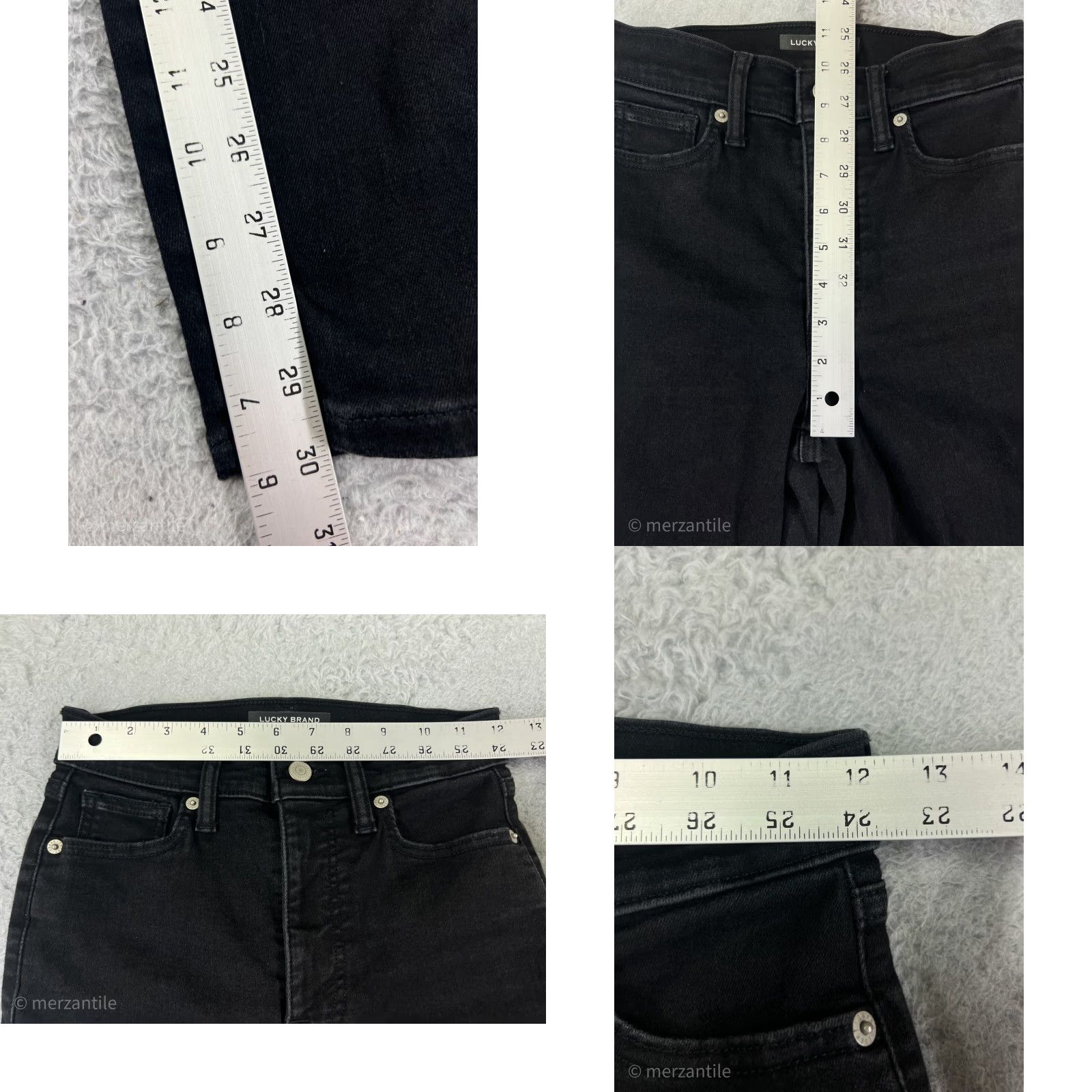 Lucky Brand Lucky Brand Jeans Womens 2 Black Denim Dark Wash Mid Rise Skinny Stretch Jeans - 30 Inseam Size 26" / US 2 / IT 38 - 9 Thumbnail