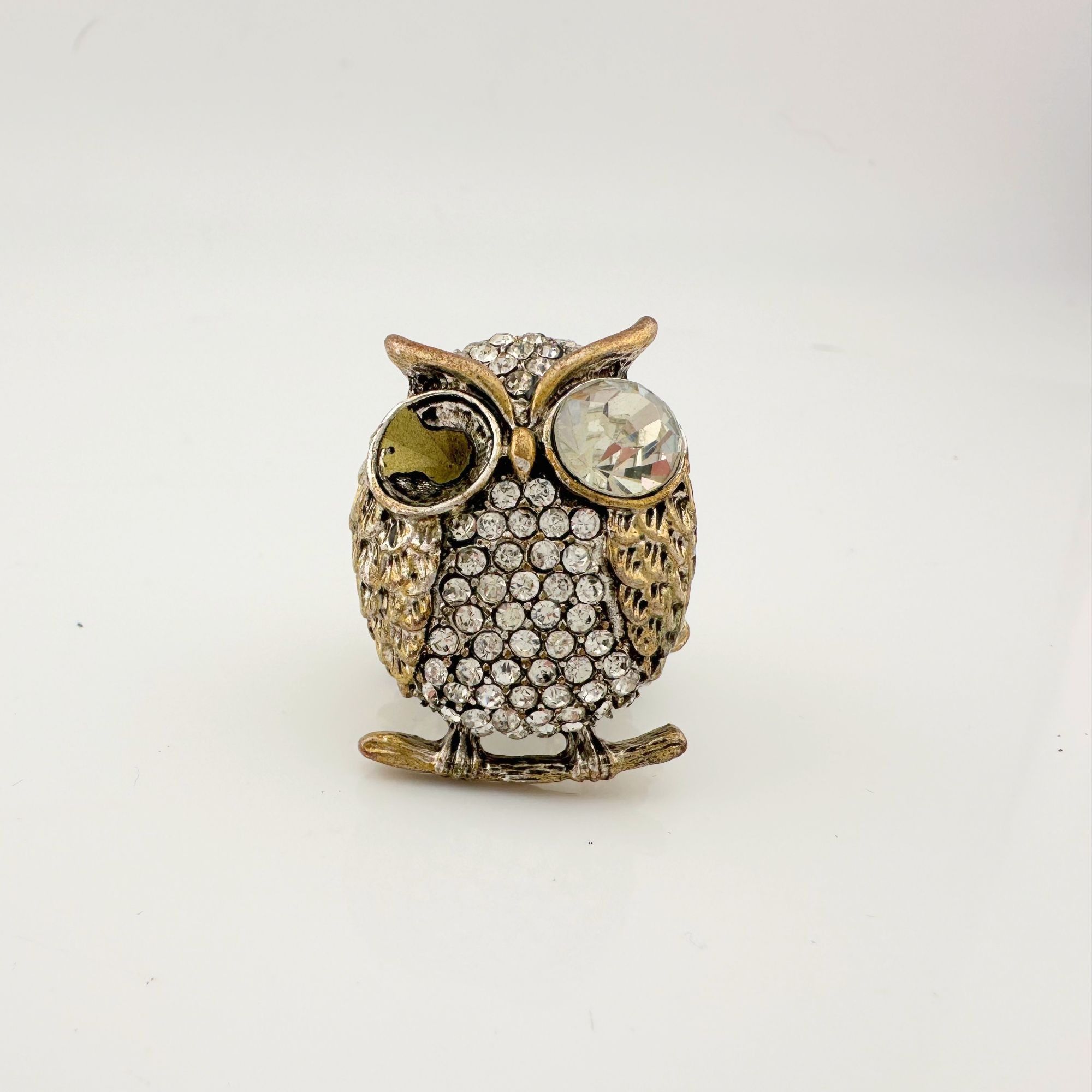 Vintage Vintage Costume Jewelry Owl, Dolphin and Turtle Rhinestone Size ONE SIZE - 2 Thumbnail