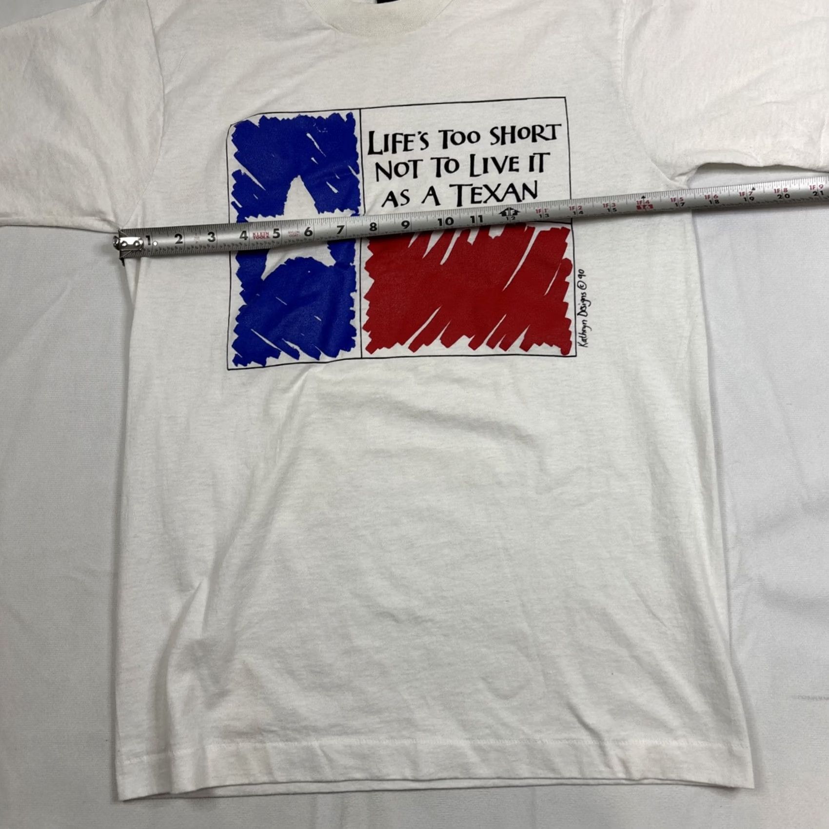 Vintage VINTAGE Life's Too Short Not To Live It As A Texan T-Shirt All Sport Medium Mens White M Size US M / EU 48-50 / 2 - 4 Thumbnail