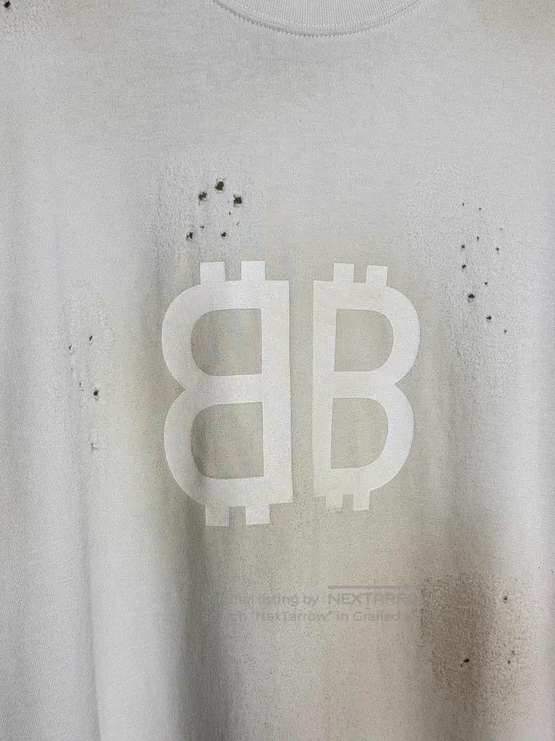 Balenciaga Balenciaga Bitcoin Distressed Short Sleeve T-Shirt Size US XXS / EU 40 - 2 Thumbnail