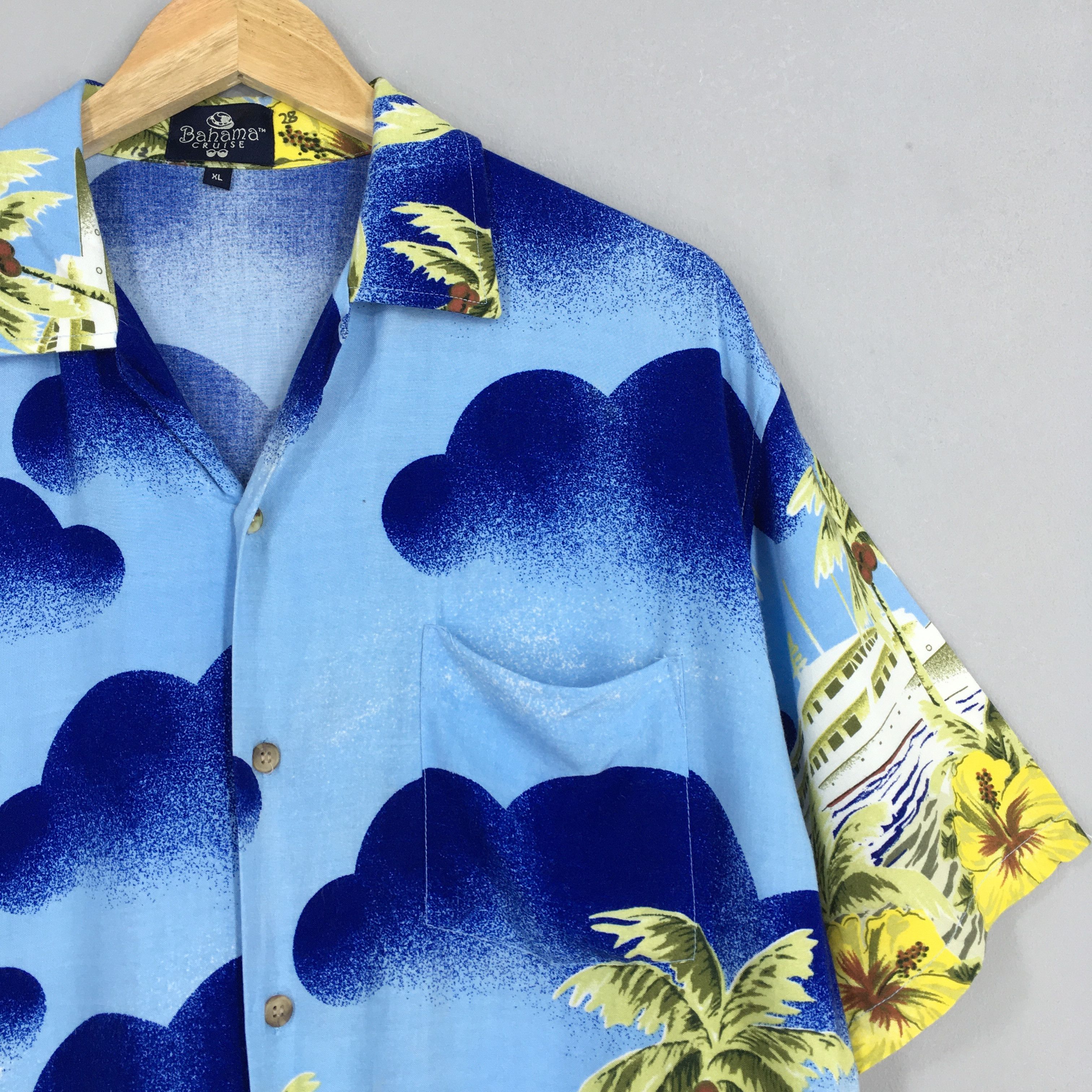 Vintage Vintage 90's Hawaiian Aloha Tropical Blue Shirt XLarge Size US XL / EU 56 / 4 - 2 Thumbnail