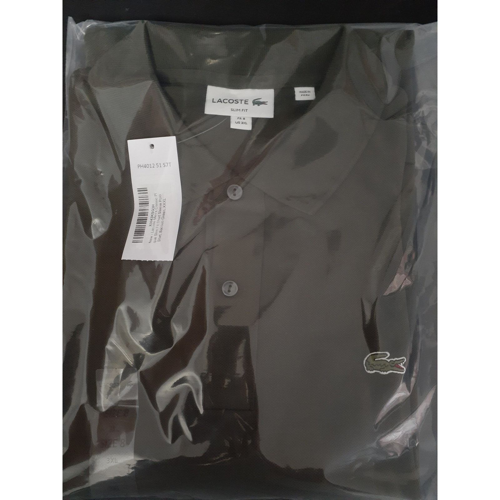 Lacoste Lacoste Men's Classic Pique Polo Shirt Baobab Green 3XL Size US XXL / EU 58 / 5 - 2 Thumbnail