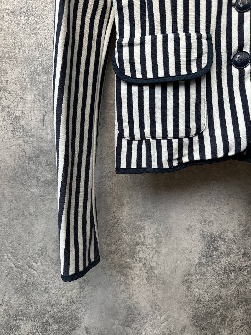 Designer × Weekend Max Mara Weekend Max Mara Striped Blazer Jacket Japan "W" Patch Size S / US 4 / IT 40 - 7 Thumbnail