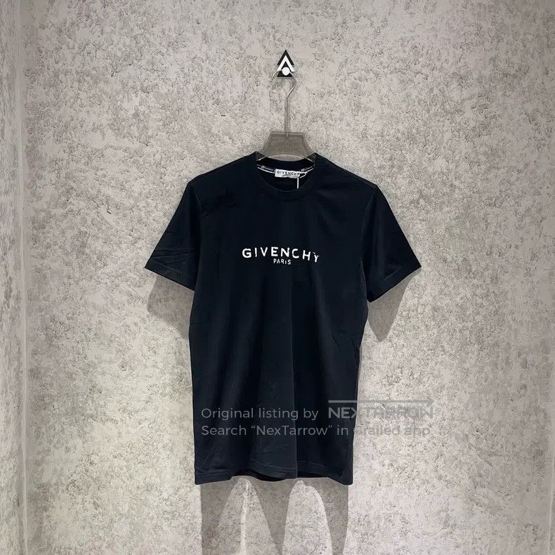 Givenchy Black Destroyed Letter Short Sleeve