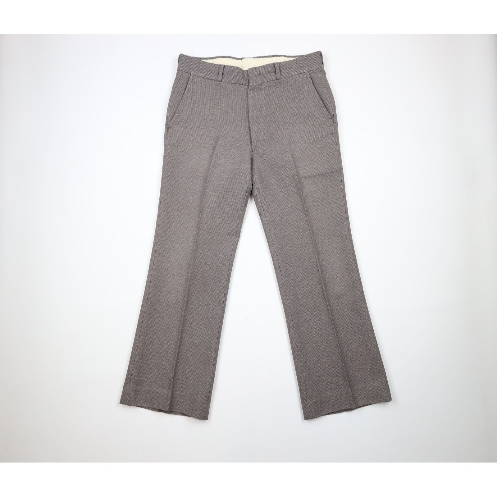 image of Vintage 70's Streetwear Flared Wide Leg Bell Bottom Pants in Grey, Men's (Size 34)