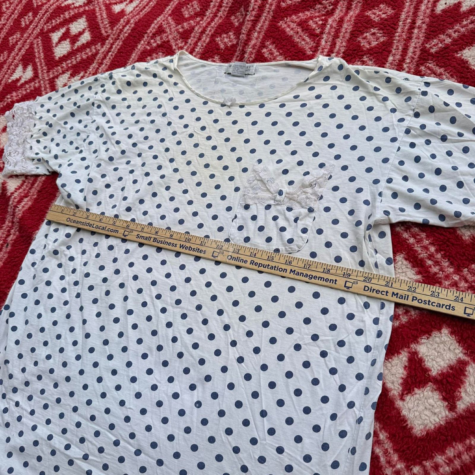 Other VTG B.G. Street Intimate Tunic Top One Size L Blue Polka Dot Size L / US 10 / IT 46 - 6 Thumbnail