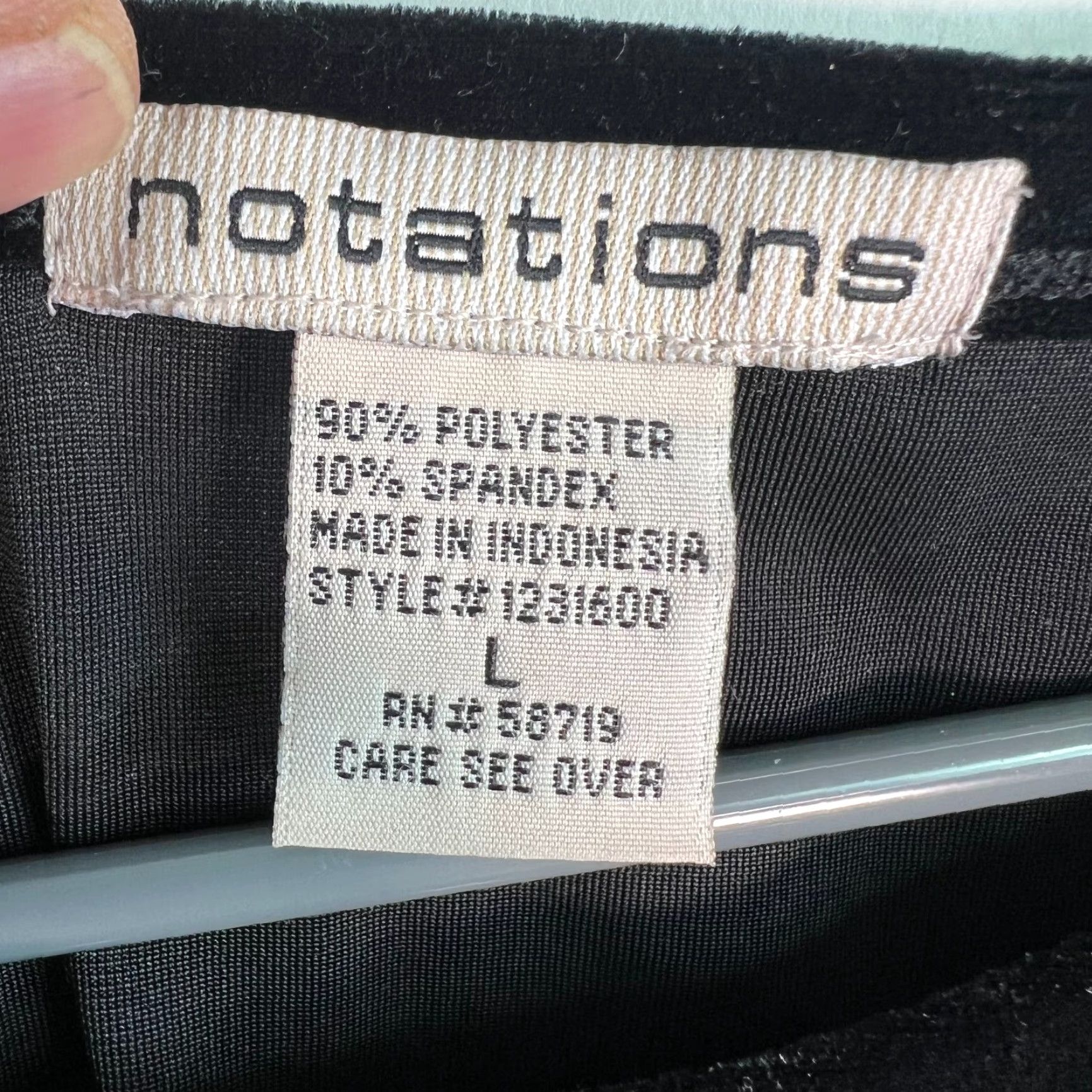 Vintage Notations Womens Blouse Shirt Sleeveless Black Pullover Round Neck Casual Stretch Large Size L / US 10 / IT 46 - 3 Thumbnail