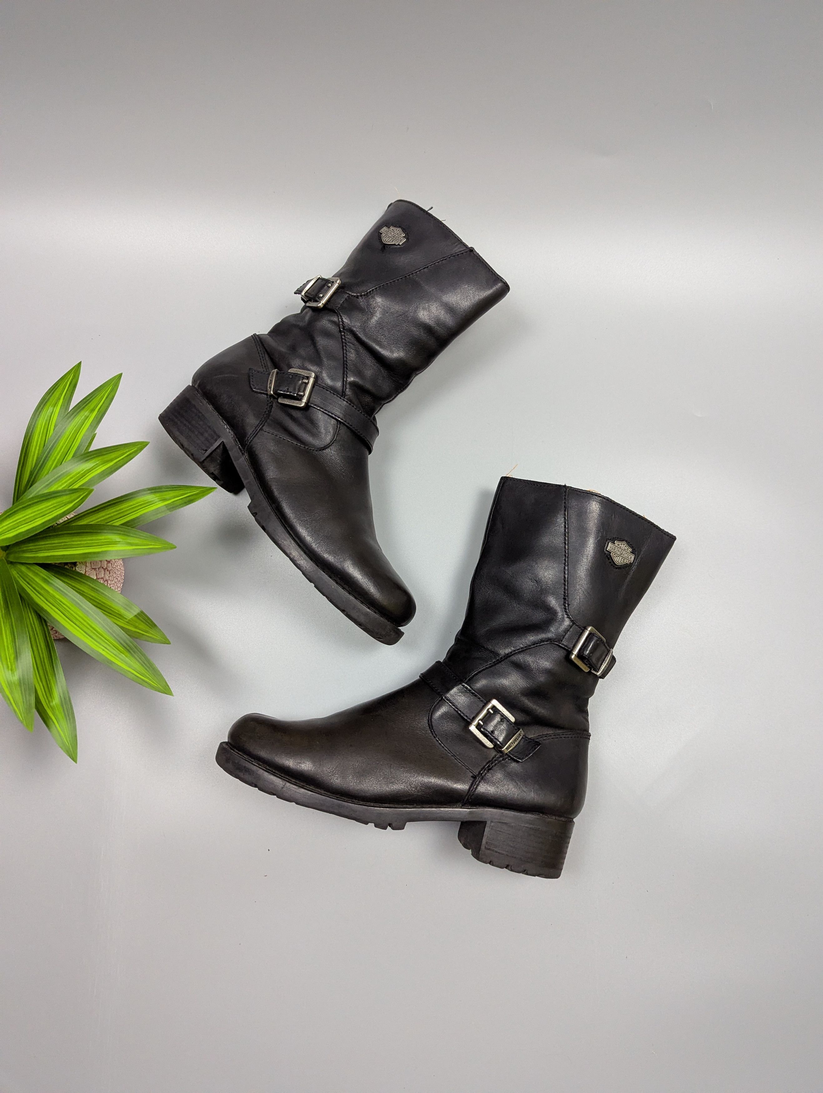 Harley Davidson Harley Davidson Womens VTG Leather Biker Motorcycle Boots Size US 9.5 / IT 39.5 - 1 Thumbnail