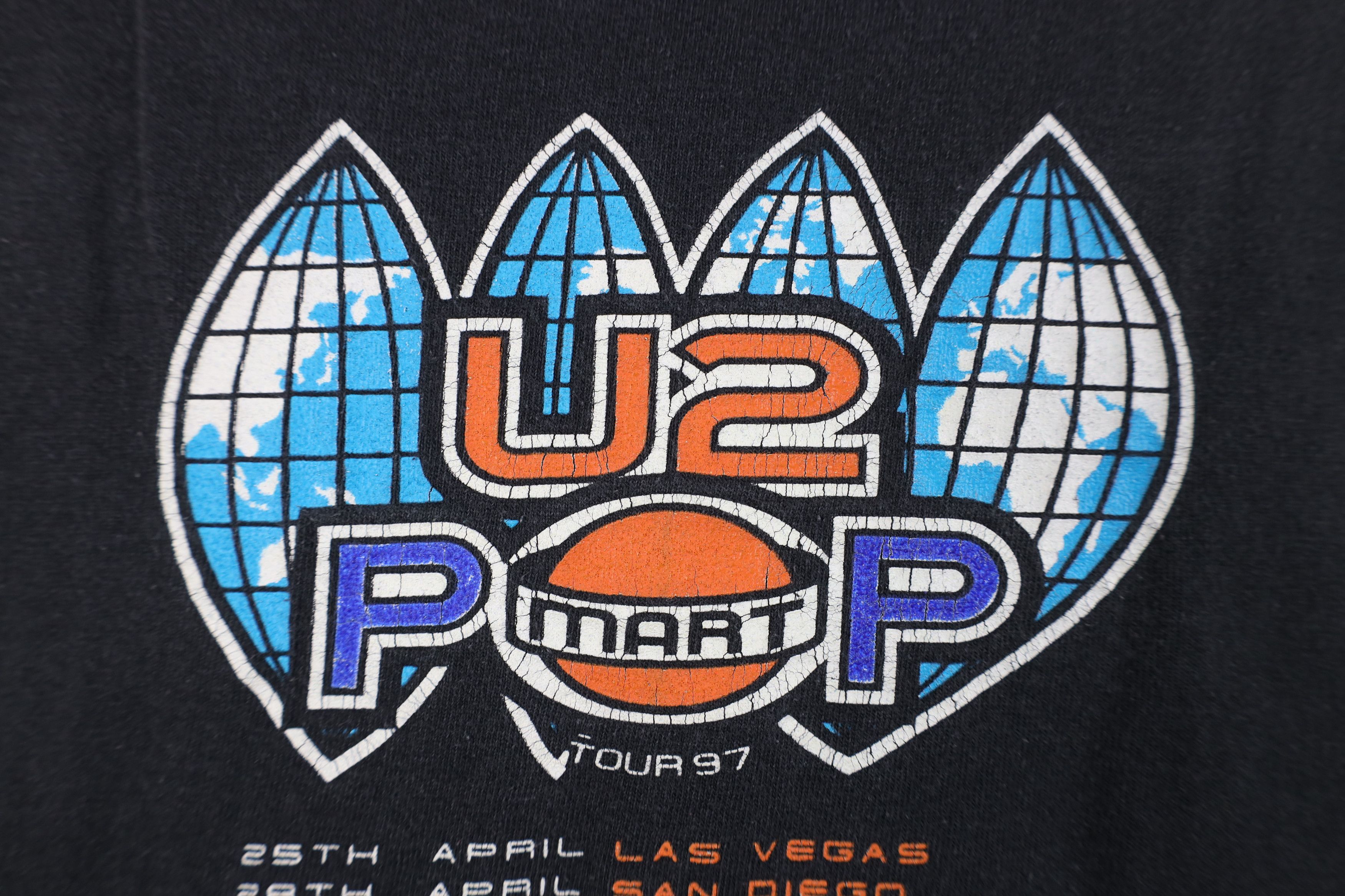 Vintage Vintage 90s 1997 Pop Mart Tour U2 Band Short Sleeve T-Shirt Size US XL / EU 56 / 4 - 13 Thumbnail