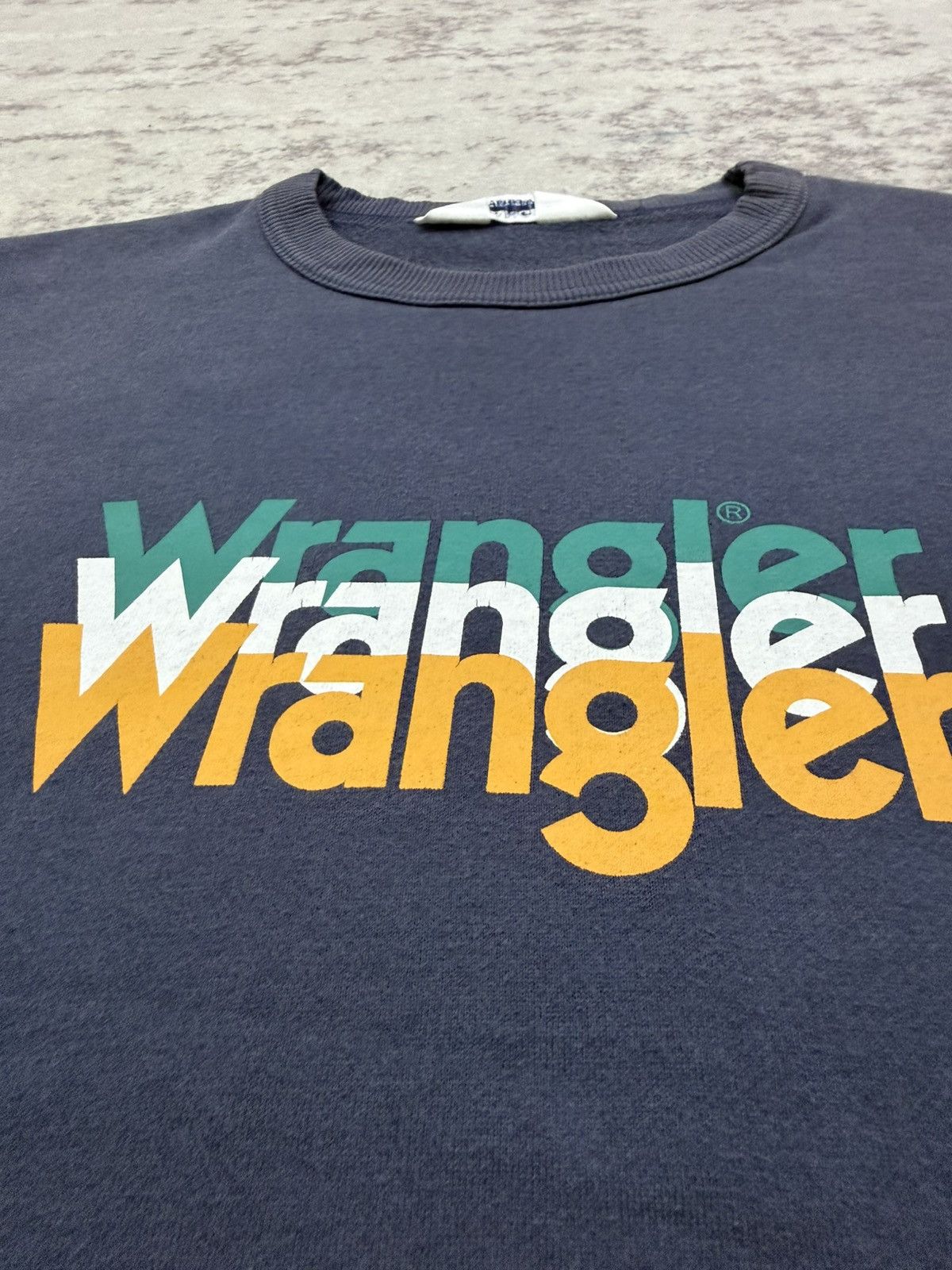 Wrangler Sun faded🔥Vintage Wrangler Biglogo Crewneck Sweatshirt Size US M / EU 48-50 / 2 - 7 Thumbnail