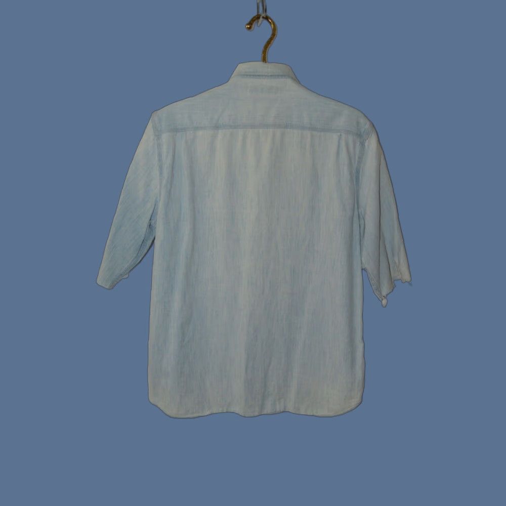Lucky Brand Lucky Brand Shirt Denim Short-Sleeve Blue Men's Large Button-Up Pockets Cotton Size US L / EU 52-54 / 3 - 1 Thumbnail