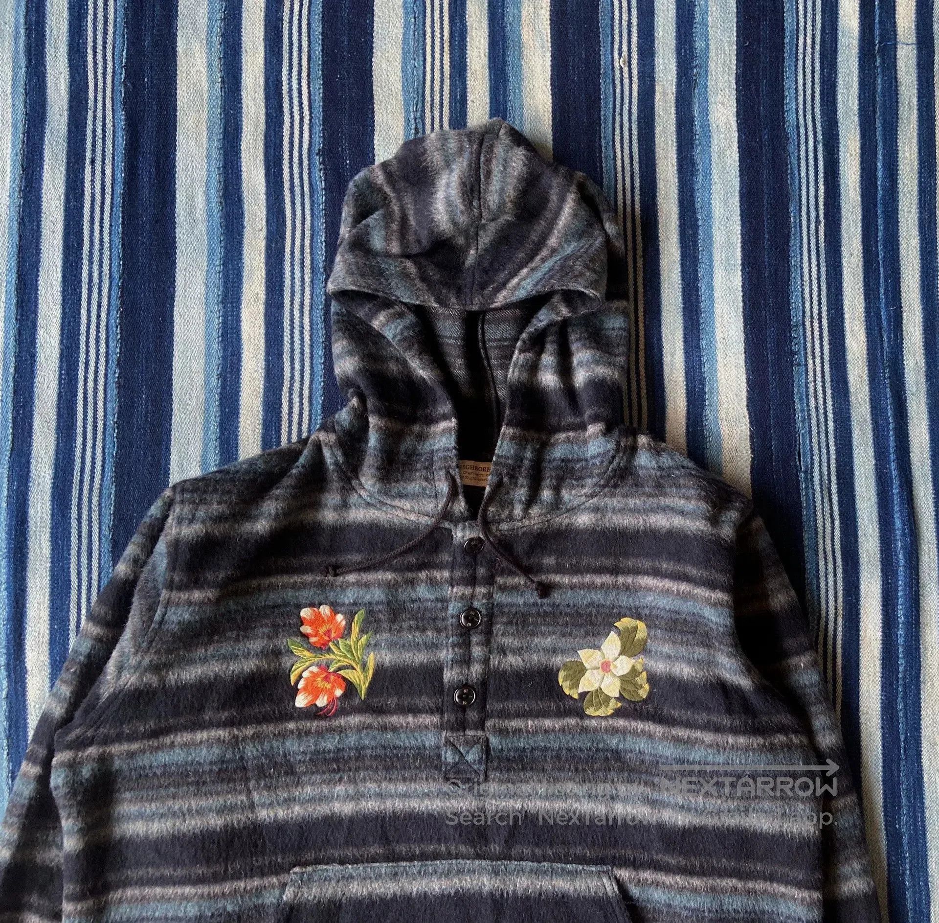 Neighborhood neighborhood embroidered wool hoodie sweatshirt. Size US XL / EU 56 / 4 - 2 Thumbnail