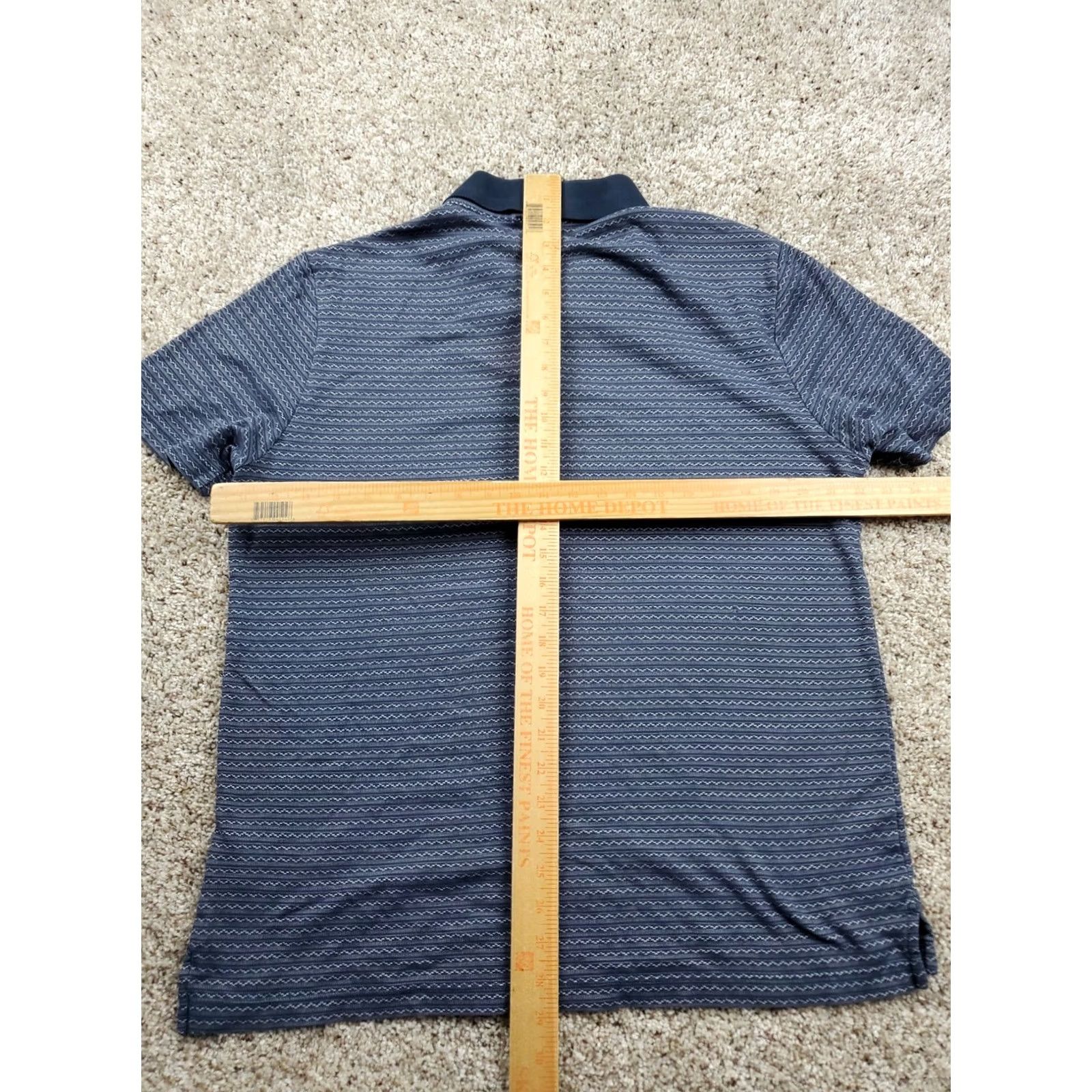 Vintage Magaschoni Polo Shirt Mens Large Blue Striped Short Sleeve Pullover Size US L / EU 52-54 / 3 - 6 Thumbnail