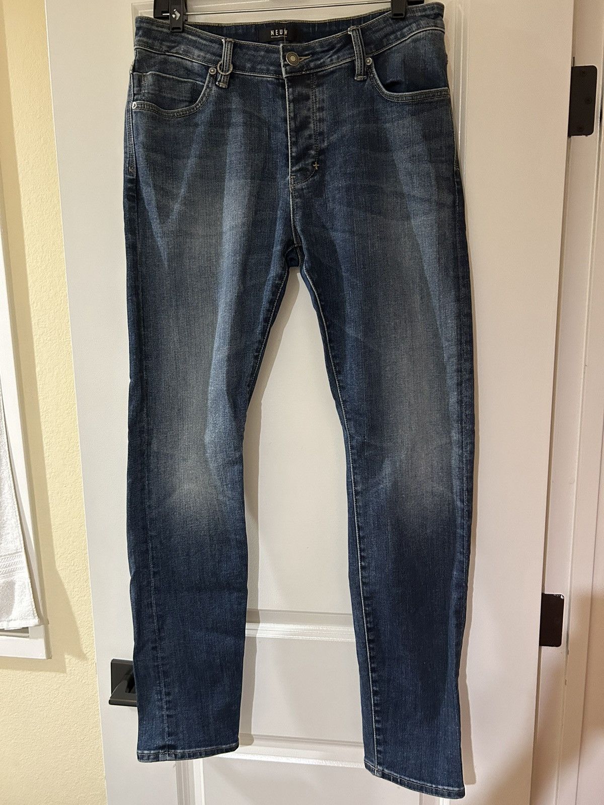 NEUW Denim Navy blue Iggy Skinny Jeans Size US 33 - 1 Thumbnail