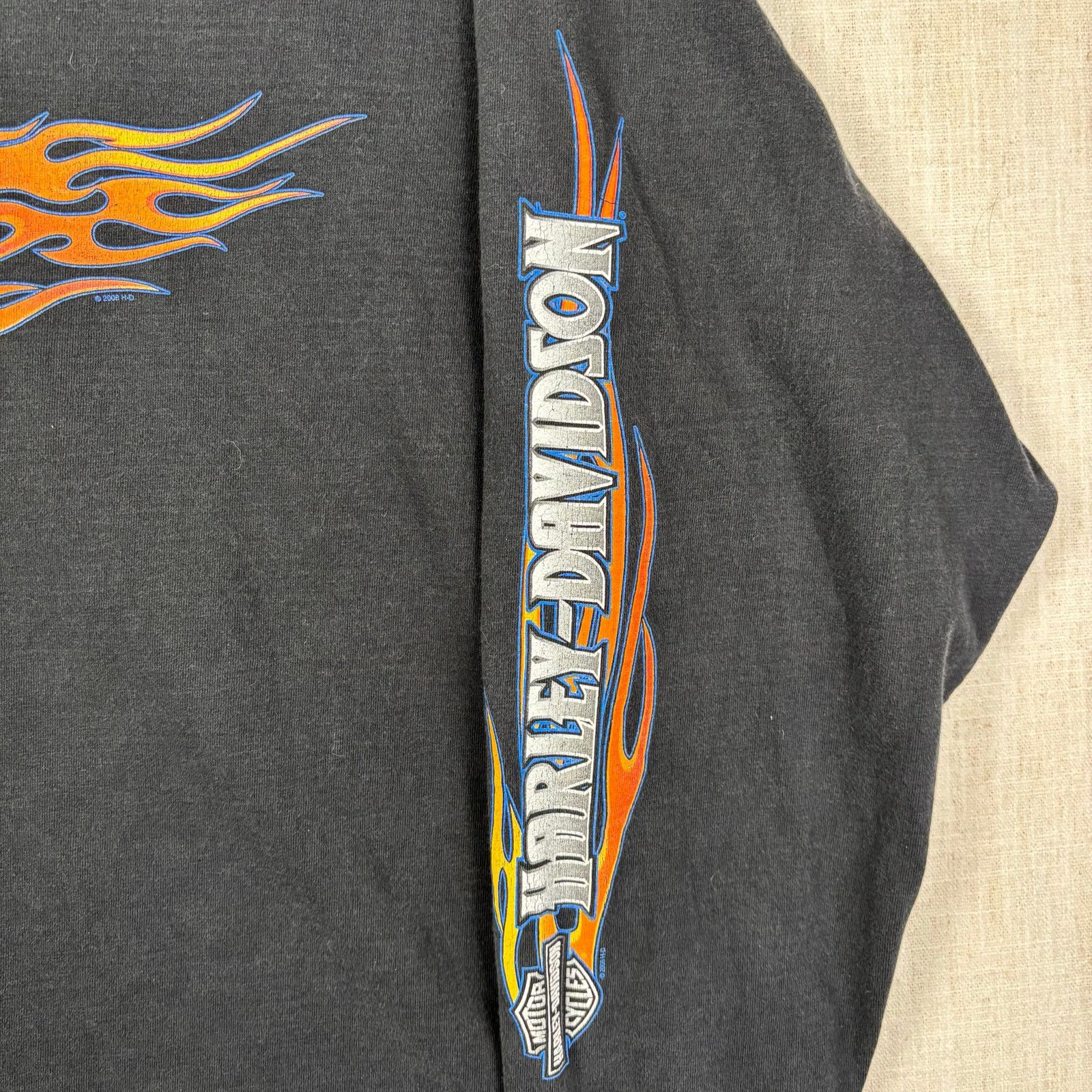 Harley Davidson Harley Davidson Long Sleeve Print 2008 Black Tee Size US XL / EU 56 / 4 - 4 Thumbnail