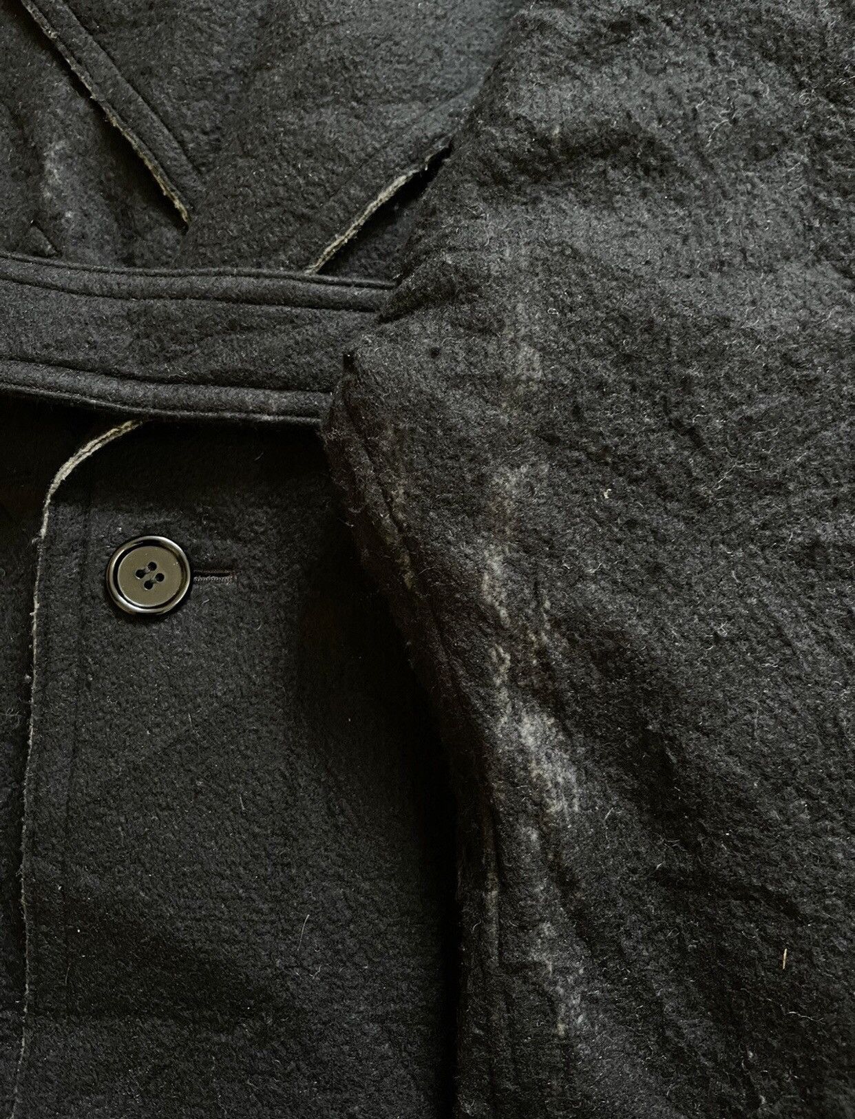 Designer × Yohji Yamamoto Yohji Yamamoto + Noir Wool Trench Coat With Belt Size US L / EU 52-54 / 3 - 14 Thumbnail