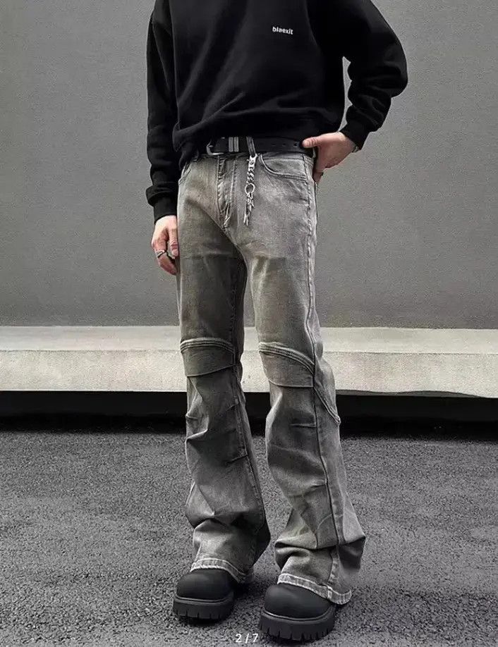 Japanese Brand Ropa Y2K Vintage Grey Pleated Jeans Size US 32 / EU 48 - 1 Thumbnail