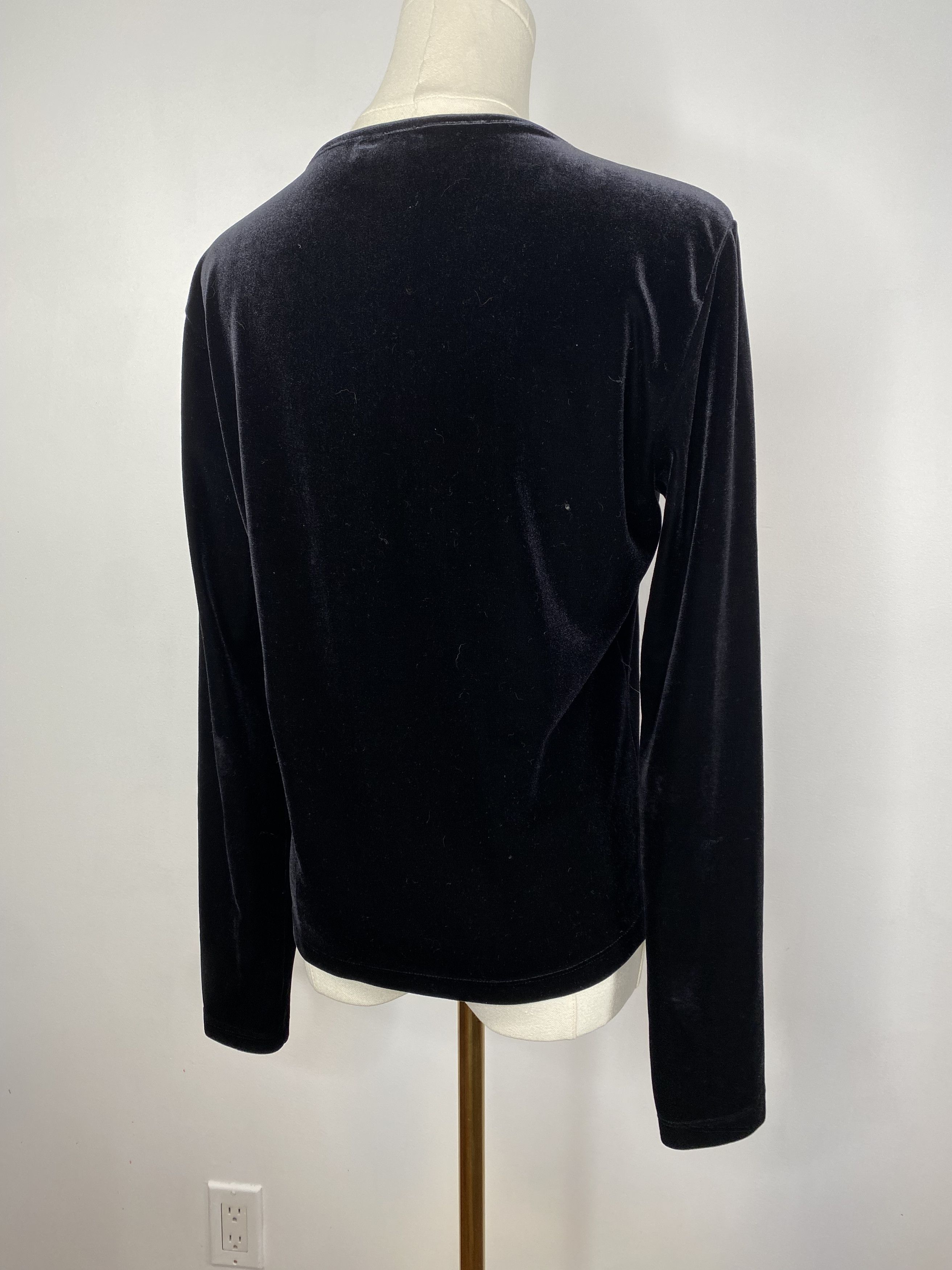 Ann Taylor Black Velvet Long Sleeve Size M / US 6-8 / IT 42-44 - 4 Thumbnail