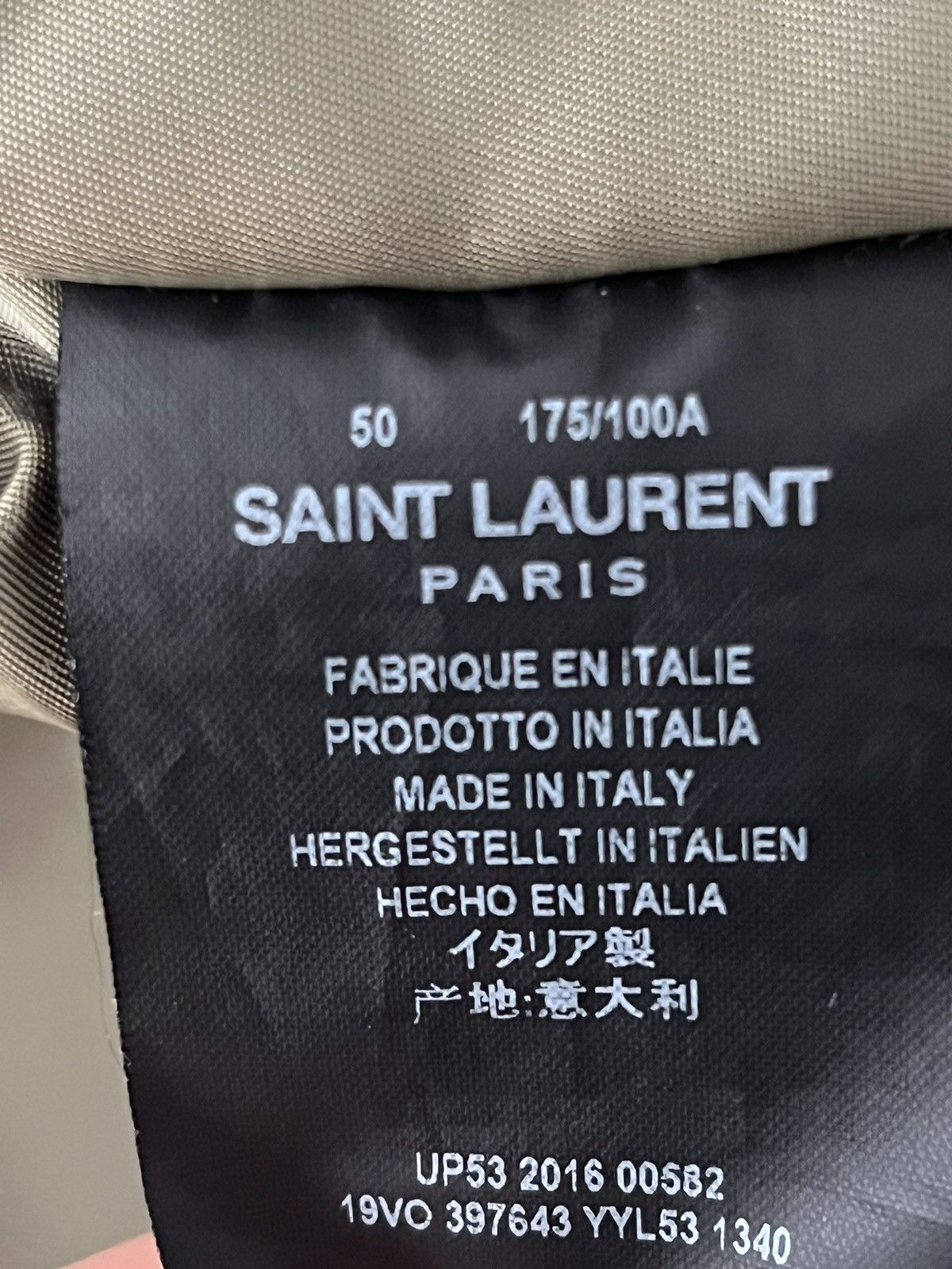 Saint Laurent Paris Khaki Green Bomber Jacket in Nylon Size US M / EU 48-50 / 2 - 6 Thumbnail