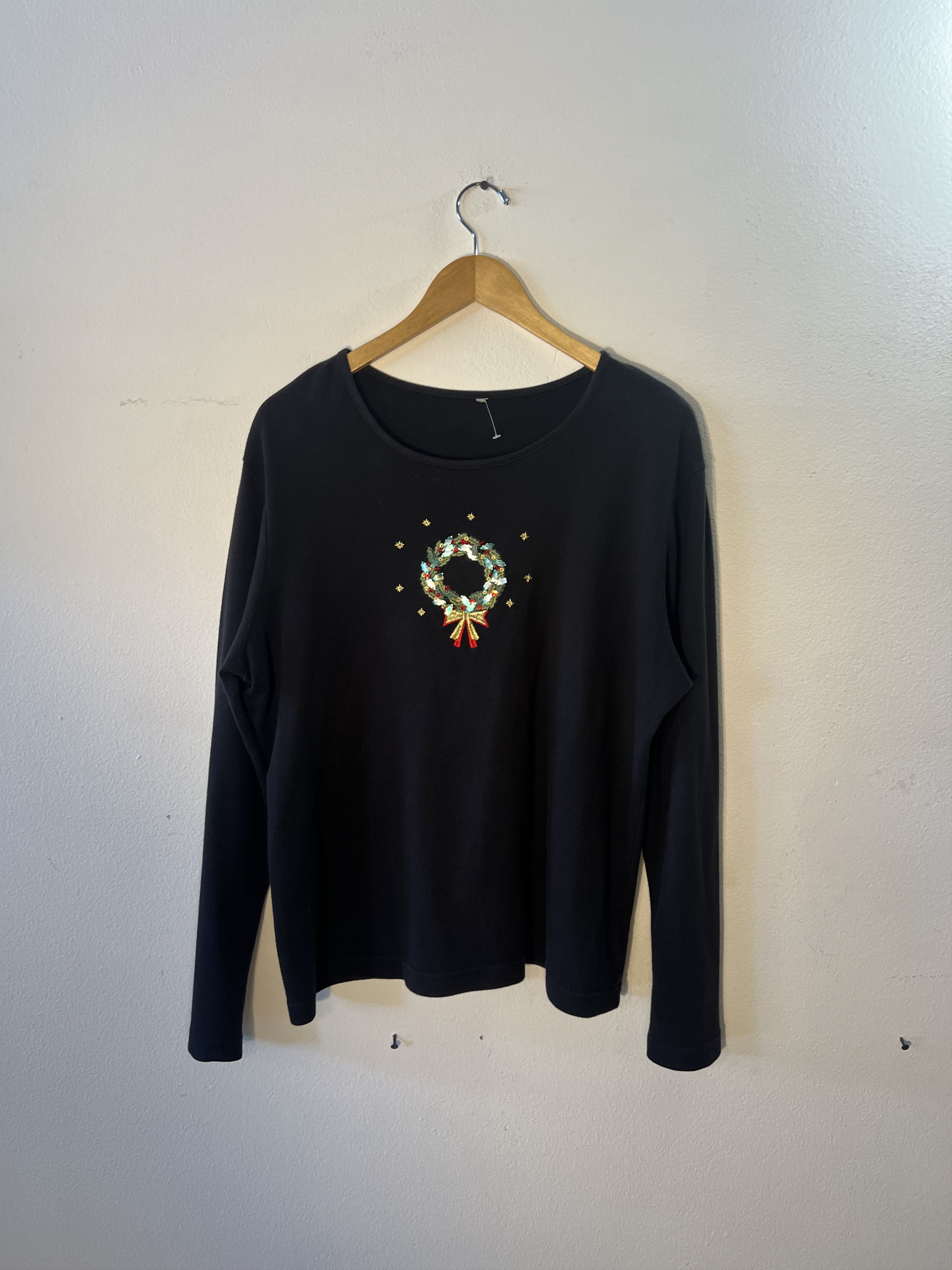 Vintage Vintage Chrismas Wreath Womens Longsleeve Size L / US 10 / IT 46 - 1 Thumbnail
