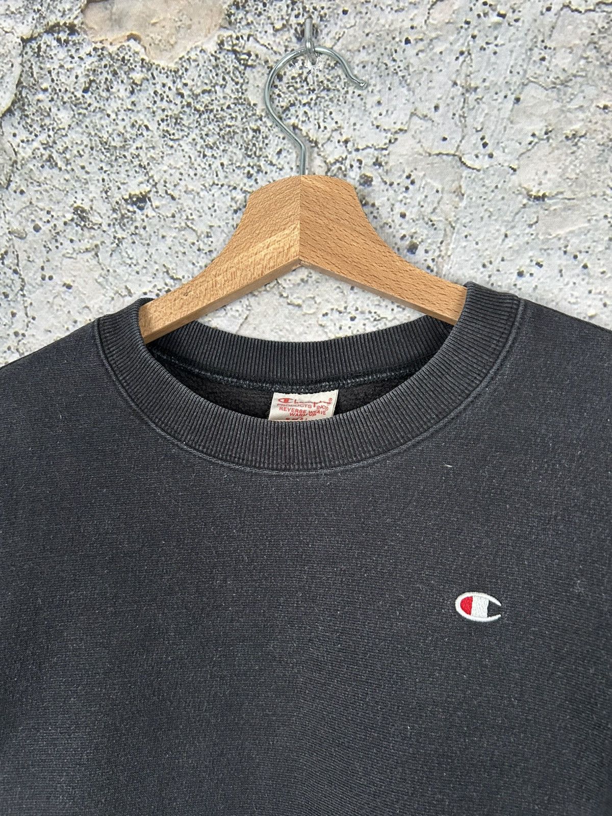 Champion × Vintage Vintage Champion Reverse Weave Black Crewneck 90s Size US S / EU 44-46 / 1 - 4 Thumbnail