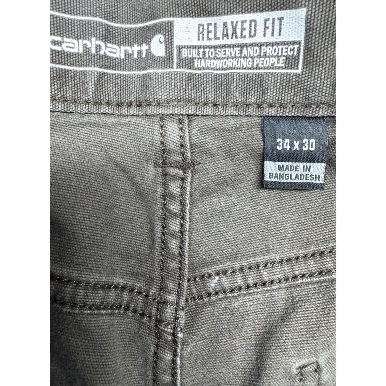 Carhartt Carhartt Rugged Flex Relaxed Fit Canvas Work Pants Gray BN2517-M 34x29 Pants Mens Casual Workwear Canvas 5-Pocket Zipper Button Logo Front Flat Front Size US 34 / EU 50 - 4 Thumbnail