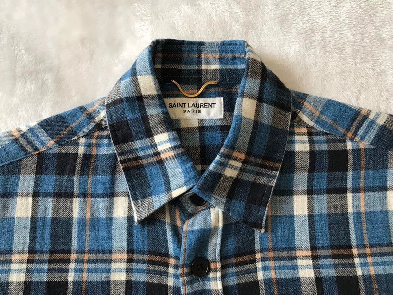 Saint Laurent Paris Saint Laurent Paris Saint Laurent Paris 15AW checkered shi Size US M / EU 48-50 / 2 - 2 Thumbnail