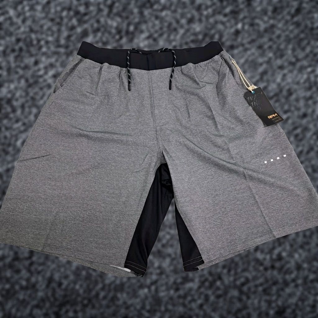 Vintage RPM Training Co. Mens M FLUME Training Shorts Grey Pockets Side Zip Athletic Lightweight Breathable Drawstring Elastic Waist Solid 5502 Size US 31 - 1 Thumbnail