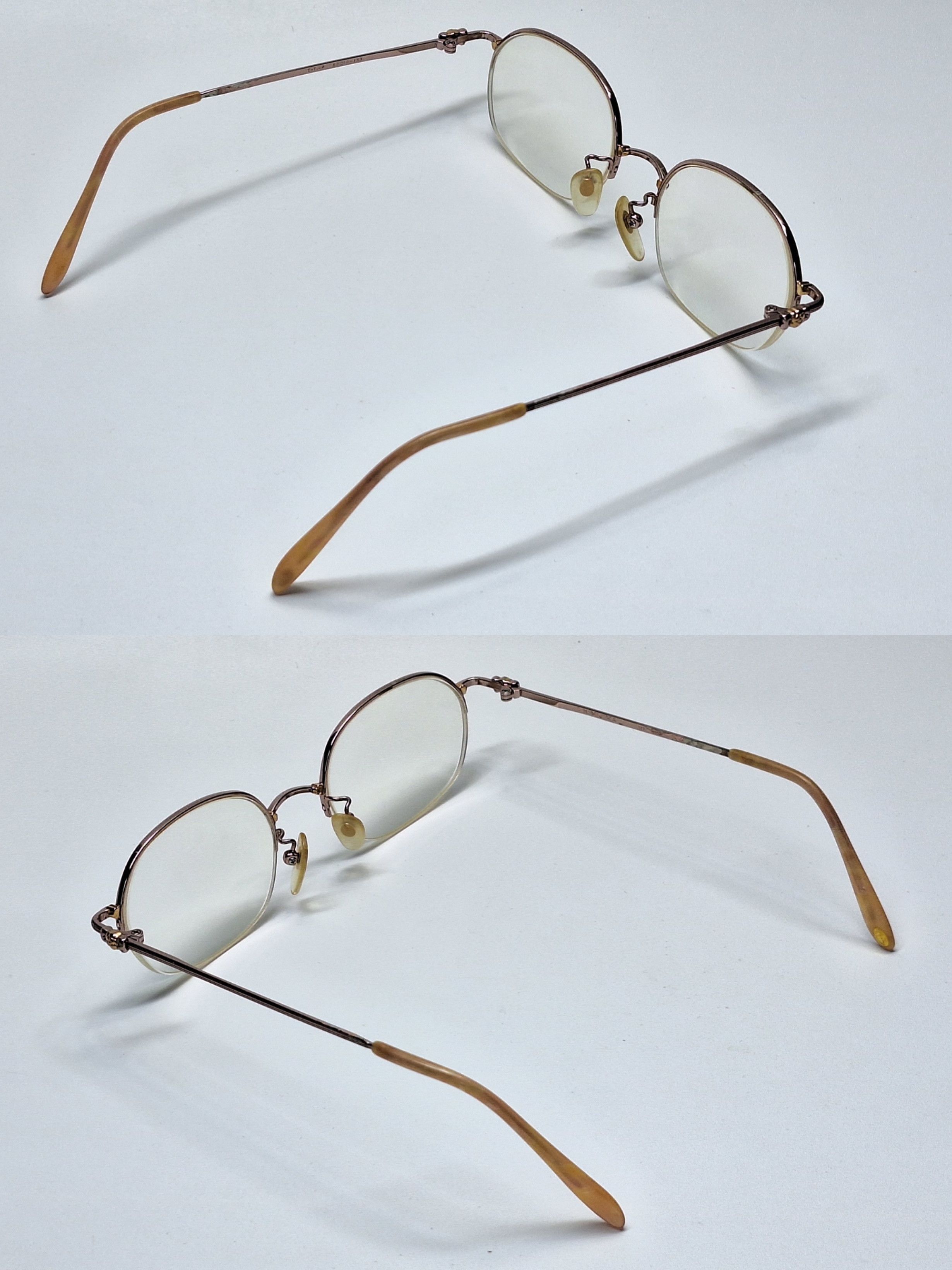 KIJIMA TAKAYUKI KIMIJIMA 111 T-Ti-P Pink Gold Half-Rim Vintage Eyeglass Size ONE SIZE - 9 Thumbnail