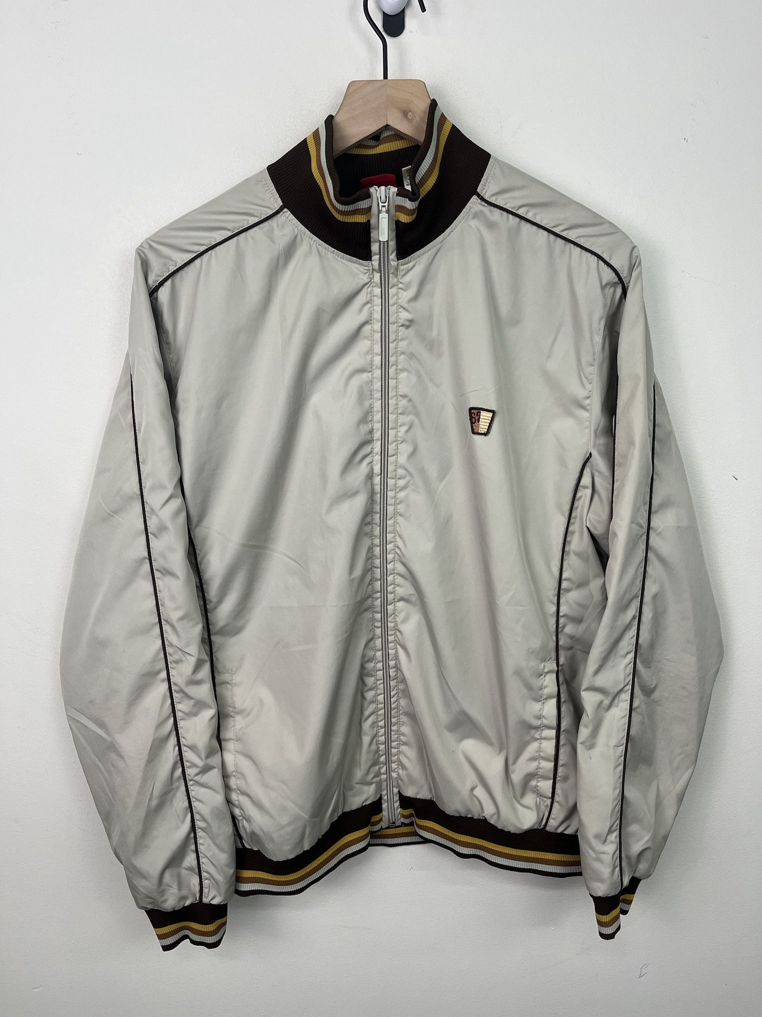 Mossimo × Vintage Vintage Y2K Mossimo Brown Piping Windbreaker Jacket Size L Size US L / EU 52-54 / 3 - 1 Thumbnail