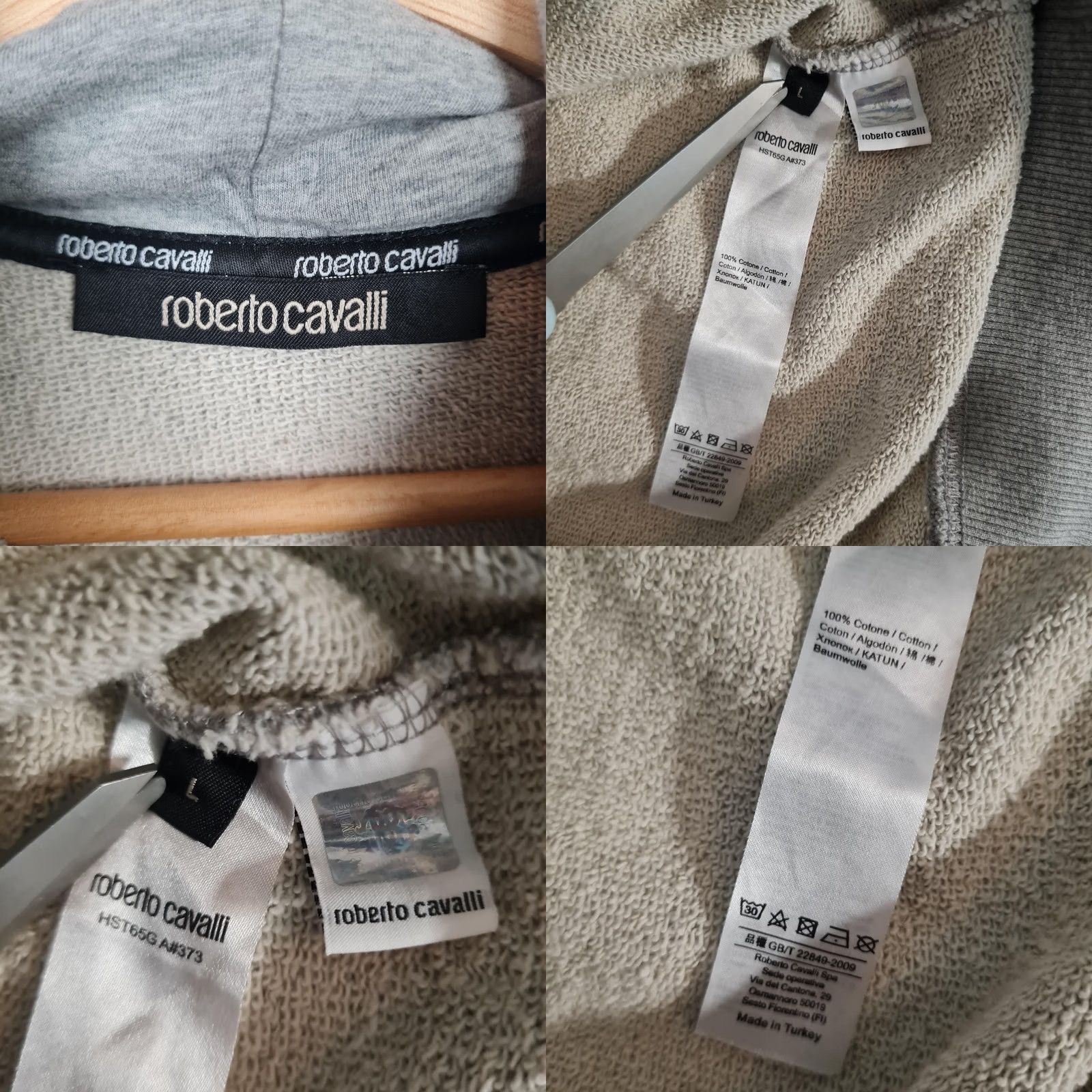 Roberto Cavalli Roberto Cavalli Hoodie Mens Large Gray Snake Graphic Studded Sweatshirt Designer Size US L / EU 52-54 / 3 - 10 Thumbnail