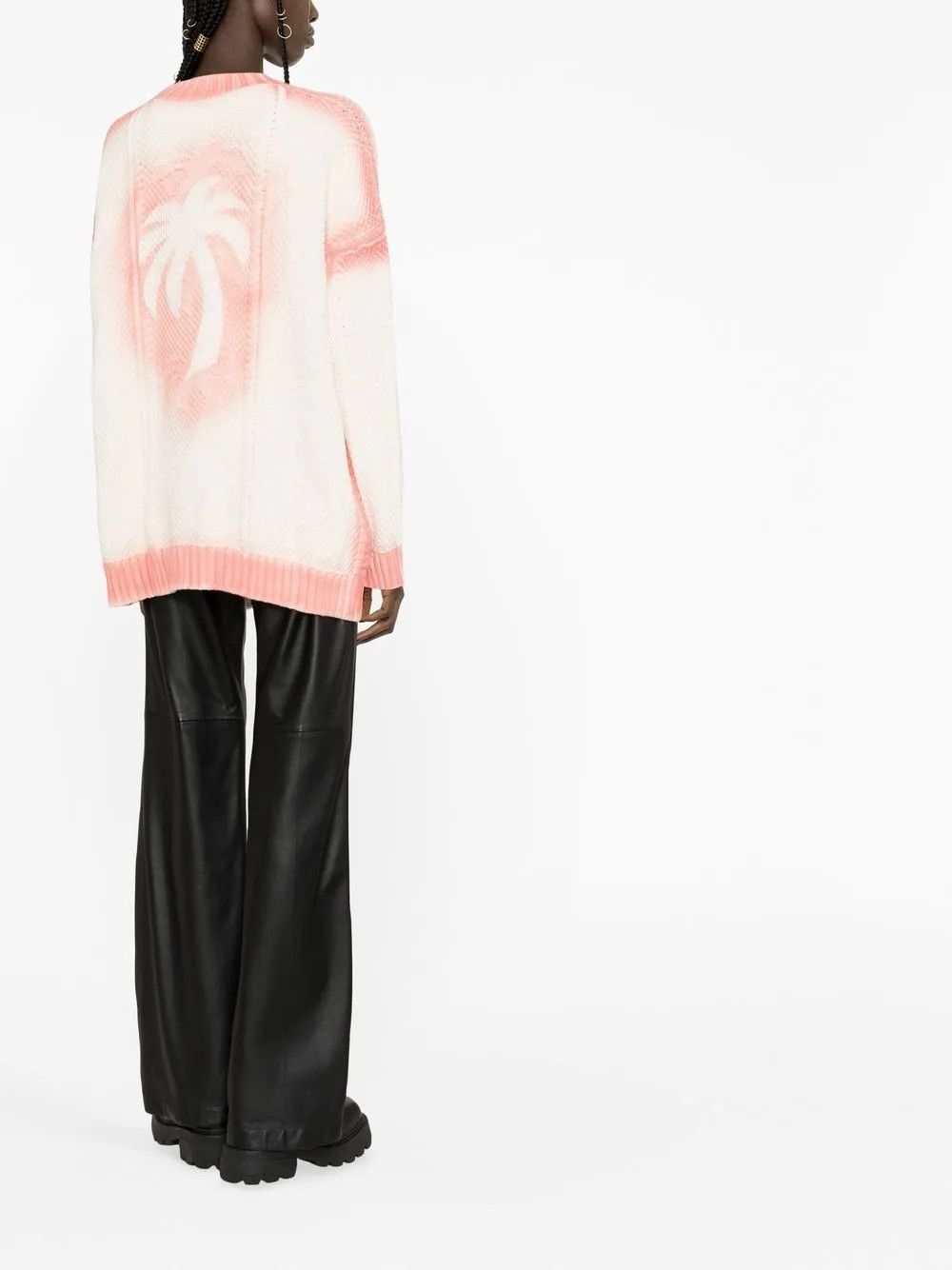 Palm Angels o1y1125 Cardigan in Ivory/Pink Size XS / US 0-2 / IT 36-38 - 4 Thumbnail