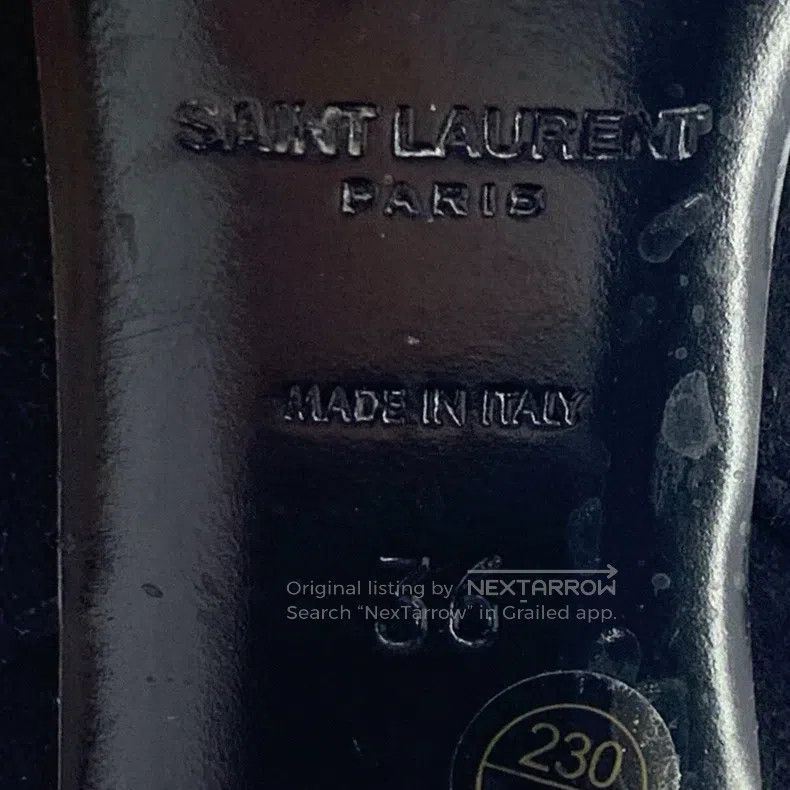 Saint Laurent Paris Saint Laurent Paris Black Logo Gold Mark Round Toe Chunky Size US 5.5 / IT 35.5 - 8 Thumbnail