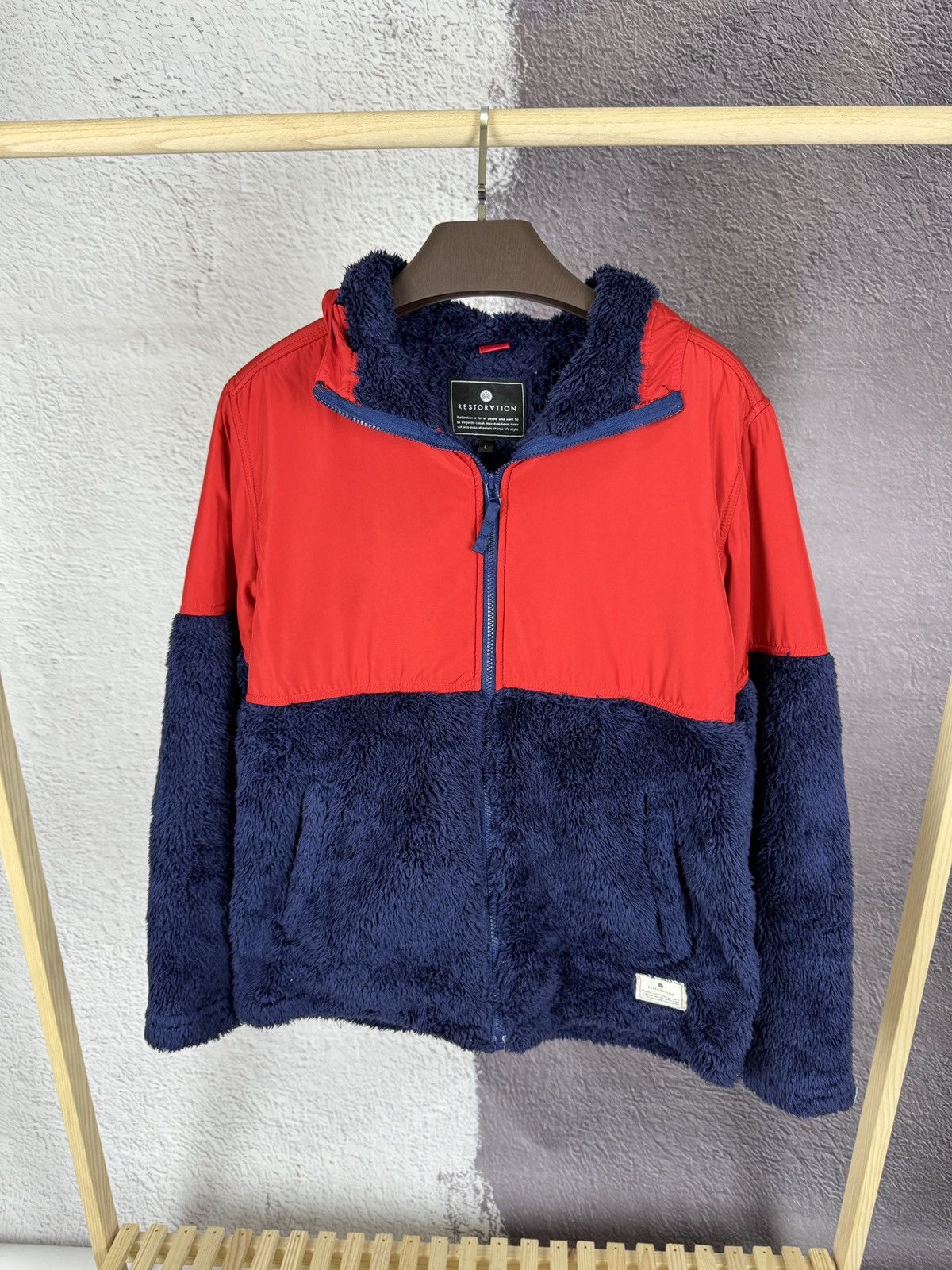 Japanese Brand × Restoration Restoration Deep pile teddy fleece nylon fall winter hoodie Size US L / EU 52-54 / 3 - 1 Thumbnail