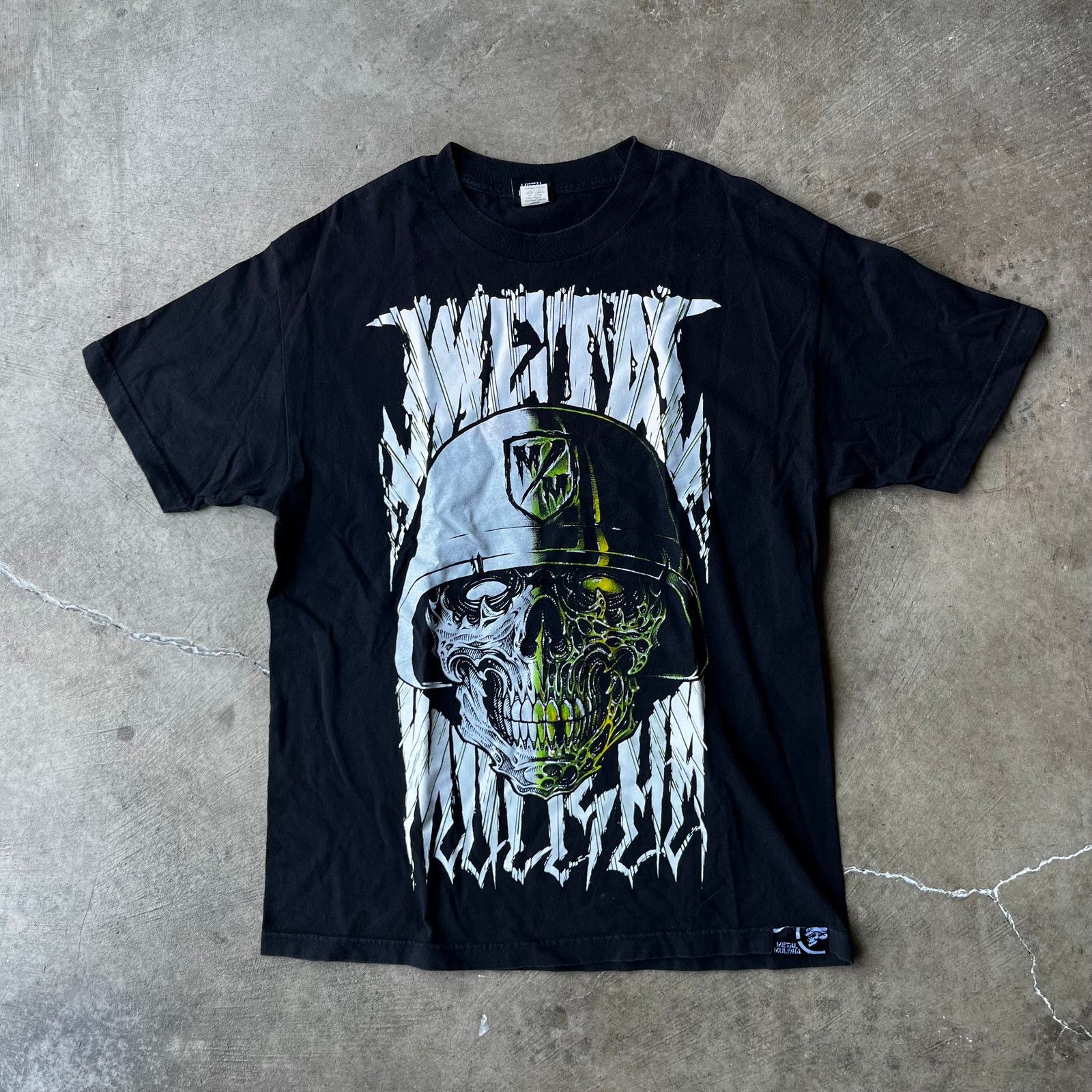 Vintage Vtg Metal Mulisha Shirt Mens Large Black Skull Helmet Size US L / EU 52-54 / 3 - 1 Thumbnail