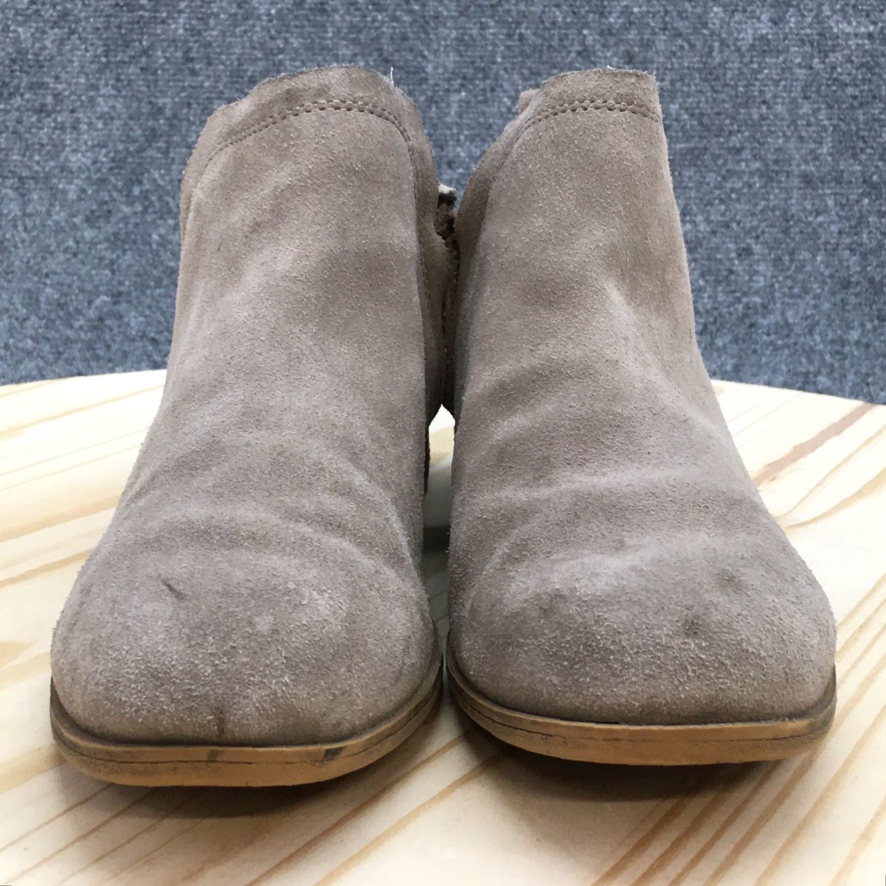 Toms TOMS Boots Womens 8.5 Deia Casual Slip On Ankle Bootie Taupe Suede Brown Leather Ultralight Zipper Casual 10009622 Boots Womens Size US 9 / IT 39 - 6 Thumbnail