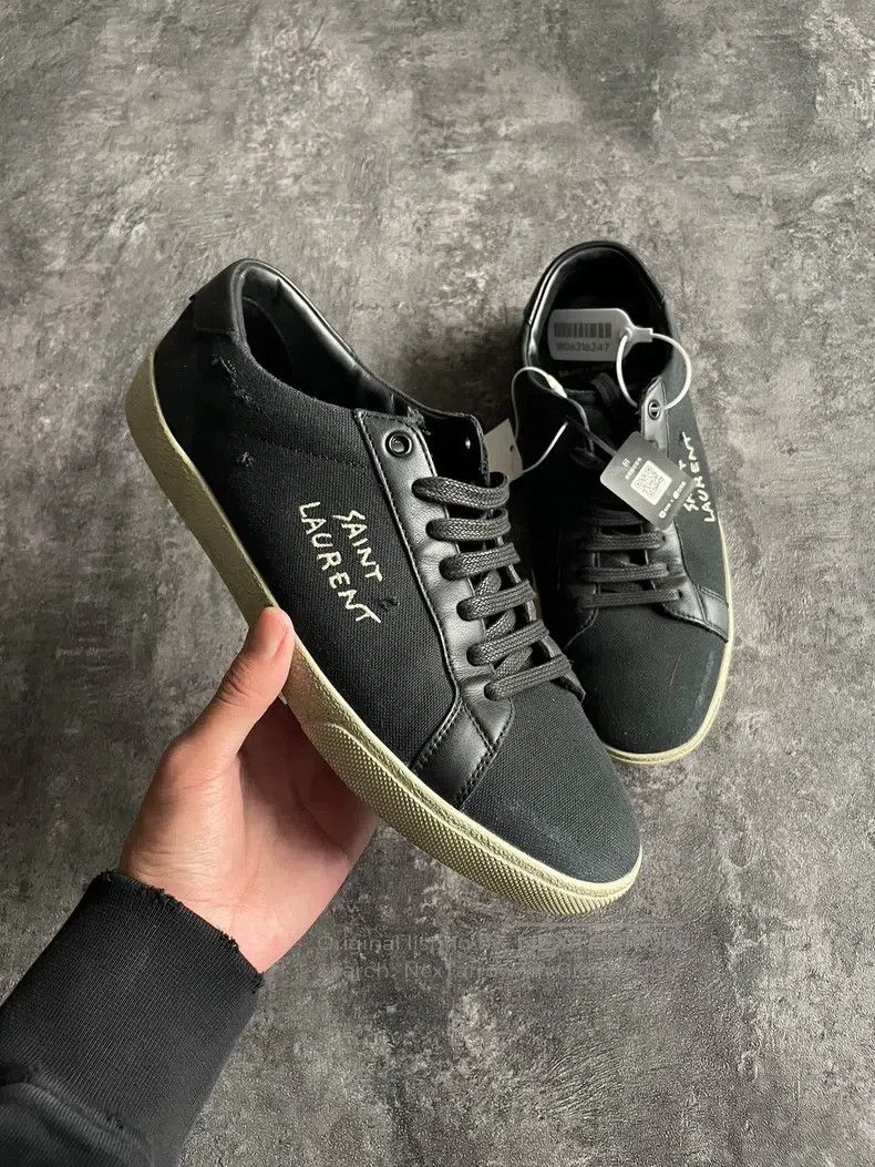 Saint Laurent Paris Saint Laurent Paris Slogan Distressed Canvas Shoes Size US 8 / EU 41 - 4 Thumbnail