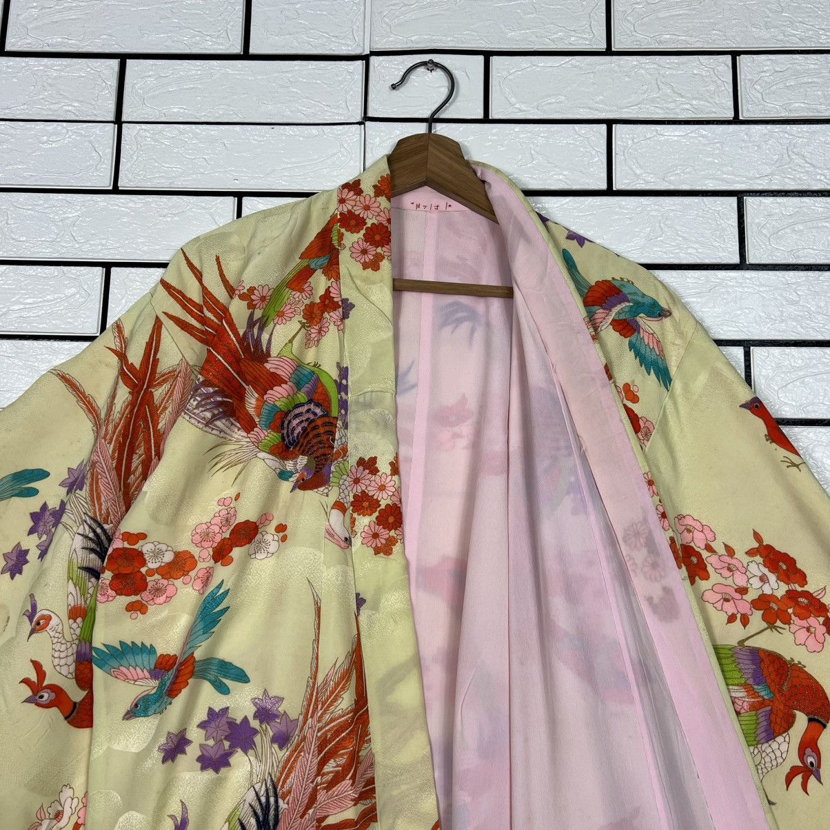 Japanese Brand Vintage Kimono Motif Design Phoenixes Florals #4152-C190 Size M / US 6-8 / IT 42-44 - 10 Thumbnail