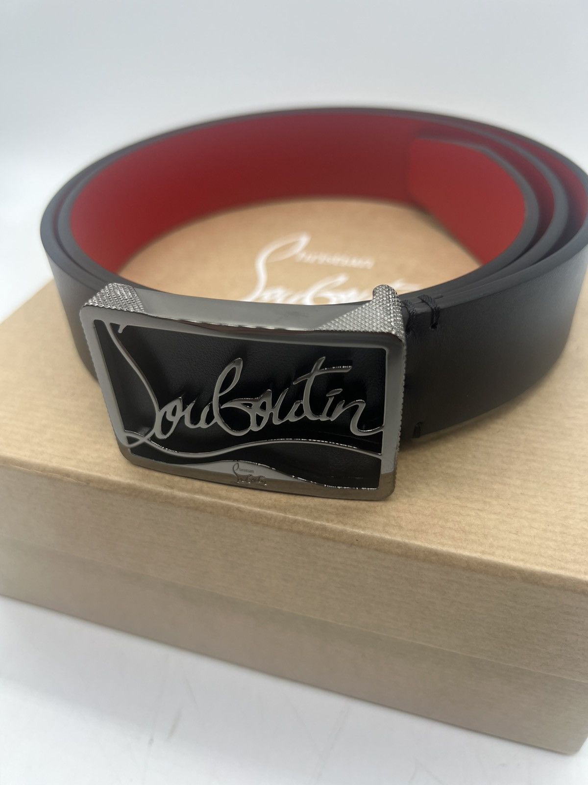 Christian Louboutin Christian Louboutin Ricky Calf Black Belt Size 95 RRP $600 Size ONE SIZE - 3 Thumbnail
