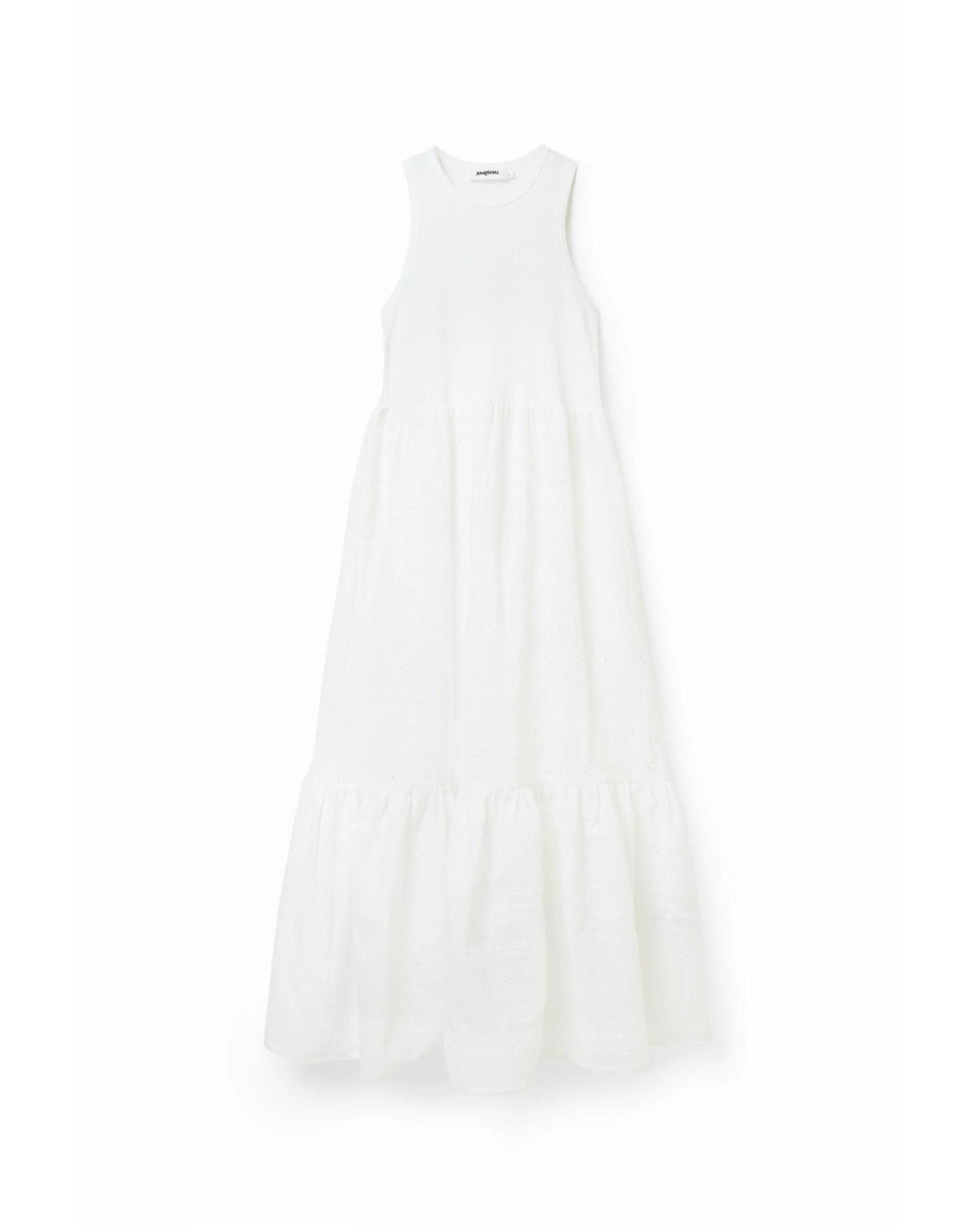 image of Desigual Sleeveless Dress In Plain Pattern in White, Women's (Size Small)