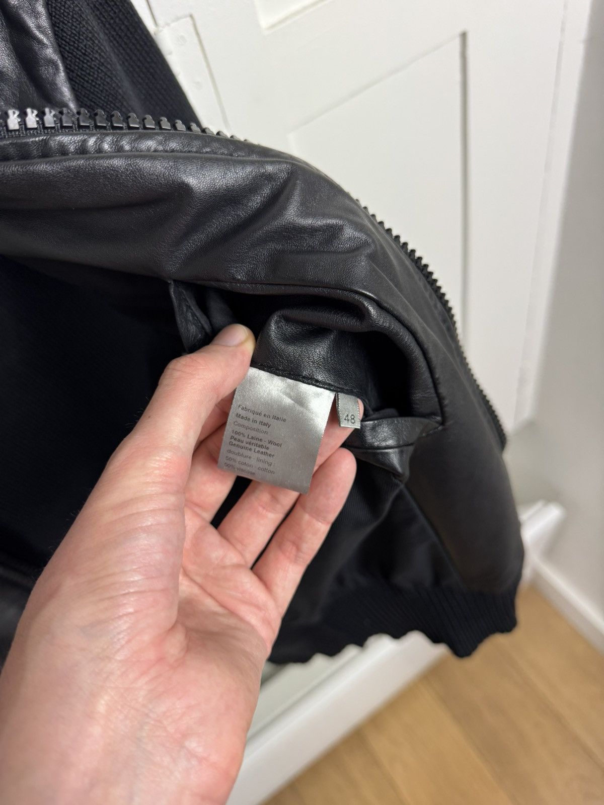 Dior × Hedi Slimane Dior Hedi Slimane FW05 Wool Leather Jacket Size US M / EU 48-50 / 2 - 10 Thumbnail