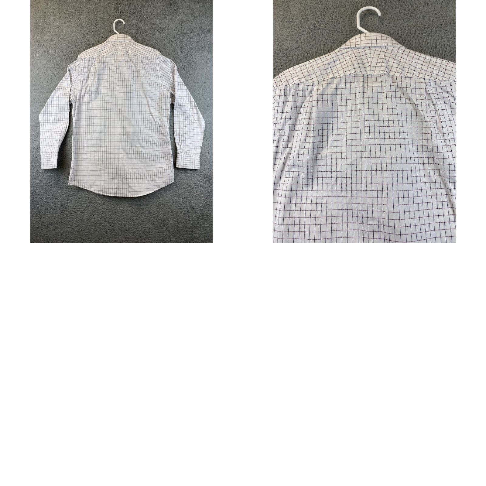 Charles Tyrwhitt Charles Tyrwhitt Button Shirt Men's 16 35 Inch Blue Brown White Check 85-29 Dress Shirt Slim Regular Button-Down Collar Men Size US L / EU 52-54 / 3 - 8 Thumbnail