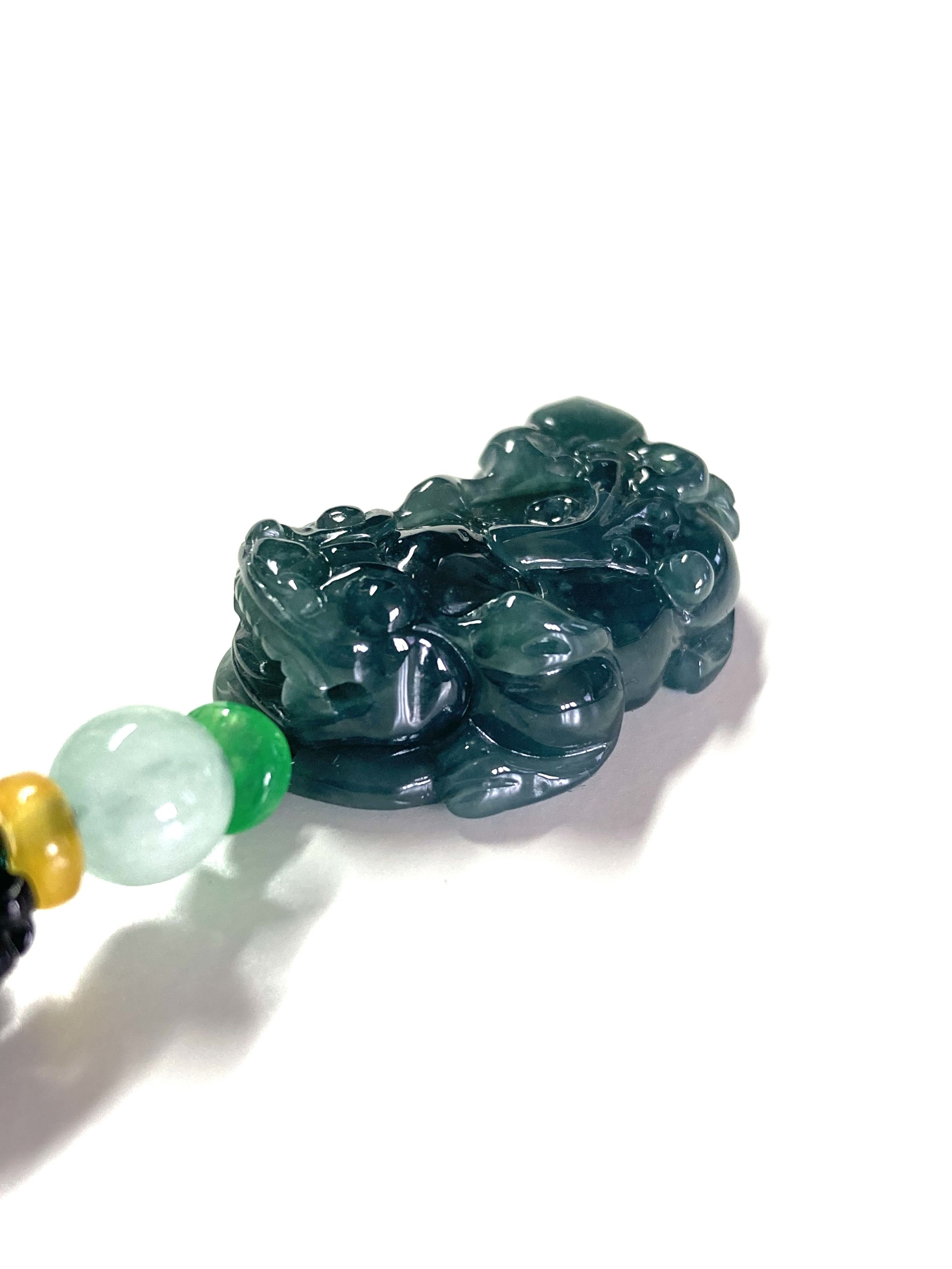 Other 60012 Certified Jadeite jade Green Dragon pendant Size ONE SIZE - 3 Thumbnail