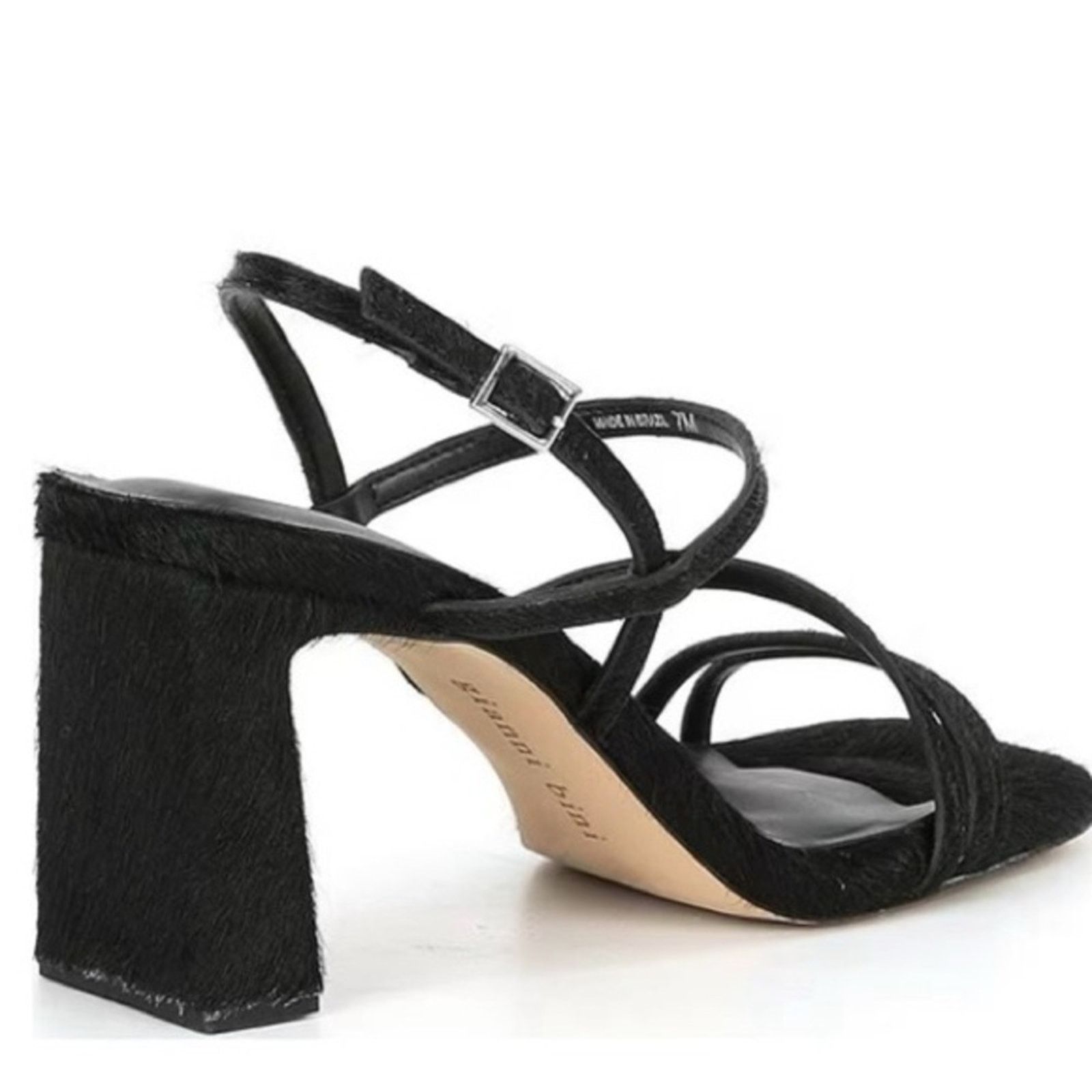 Gianni Valentino Gianni Bini Black Strappy Sandals dyed haircalf Size 8 Size US 8 / IT 38 - 2 Thumbnail