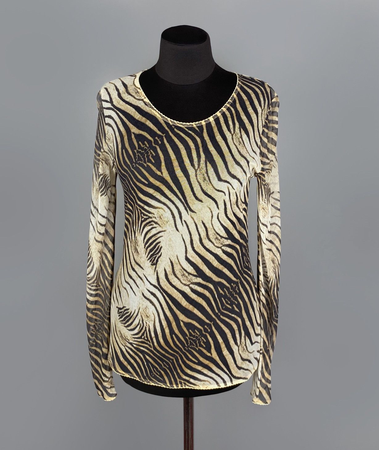 Roberto Cavalli Vintage Women's Roberto Cavalli Mesh Zebra LS Blouse Size 42 Size M / US 6-8 / IT 42-44 - 4 Thumbnail