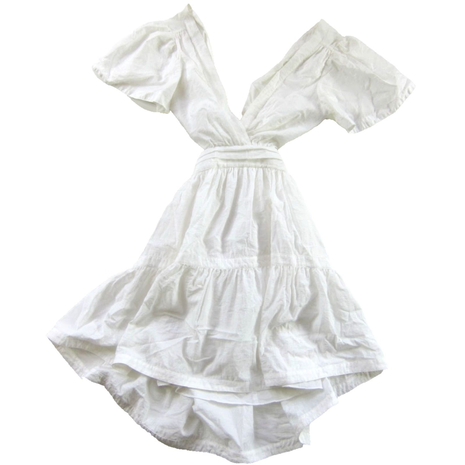 Cinq a Sept Cinq A Sept White Open Back Deep V-Neck Short Sleeve Apron Dress Women Size 2 Size 26" / US 2 / IT 38 - 2 Thumbnail